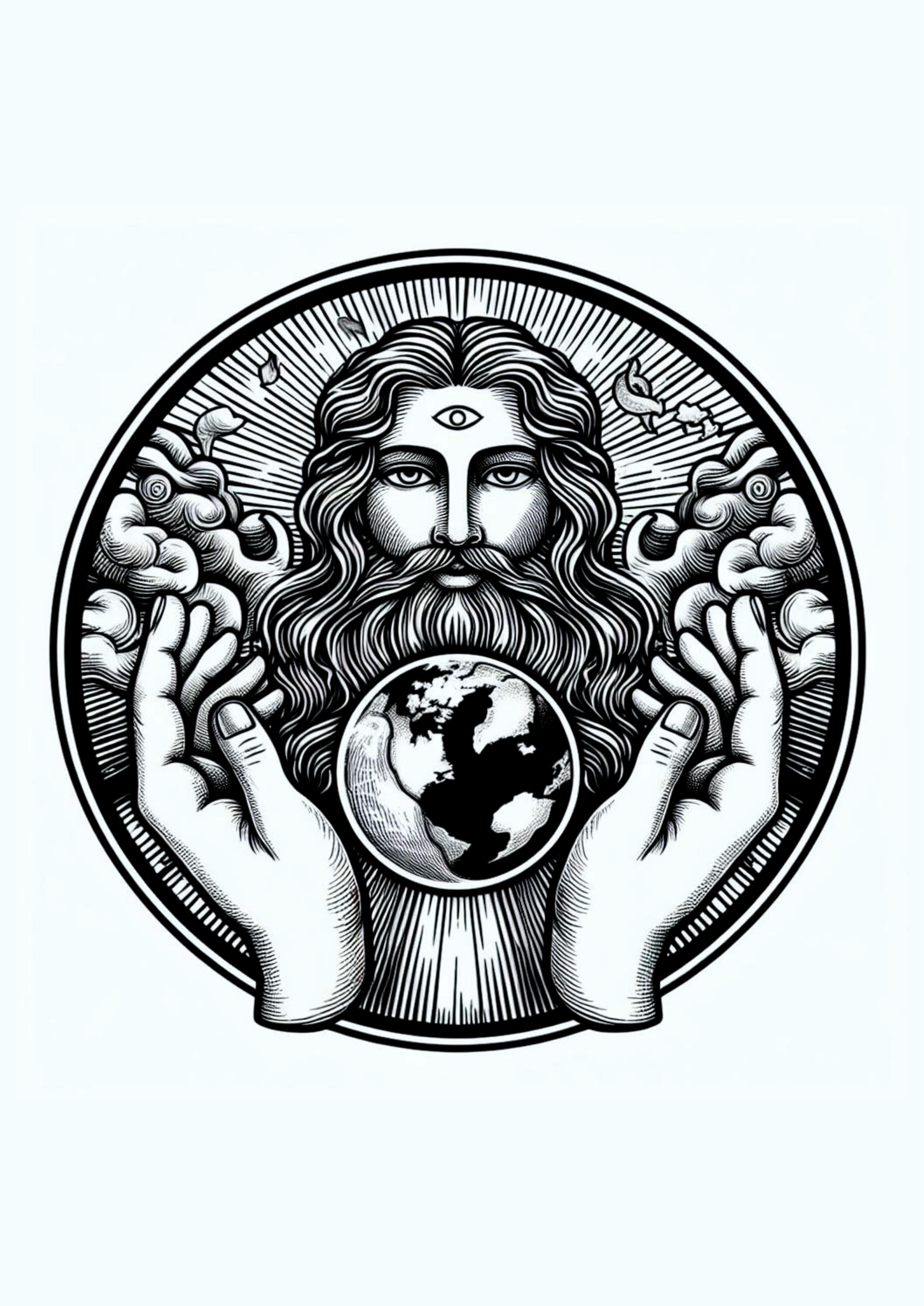 Desenho para tatuagem religiosa Deus todo poderoso desenho artístico fé símbolos png