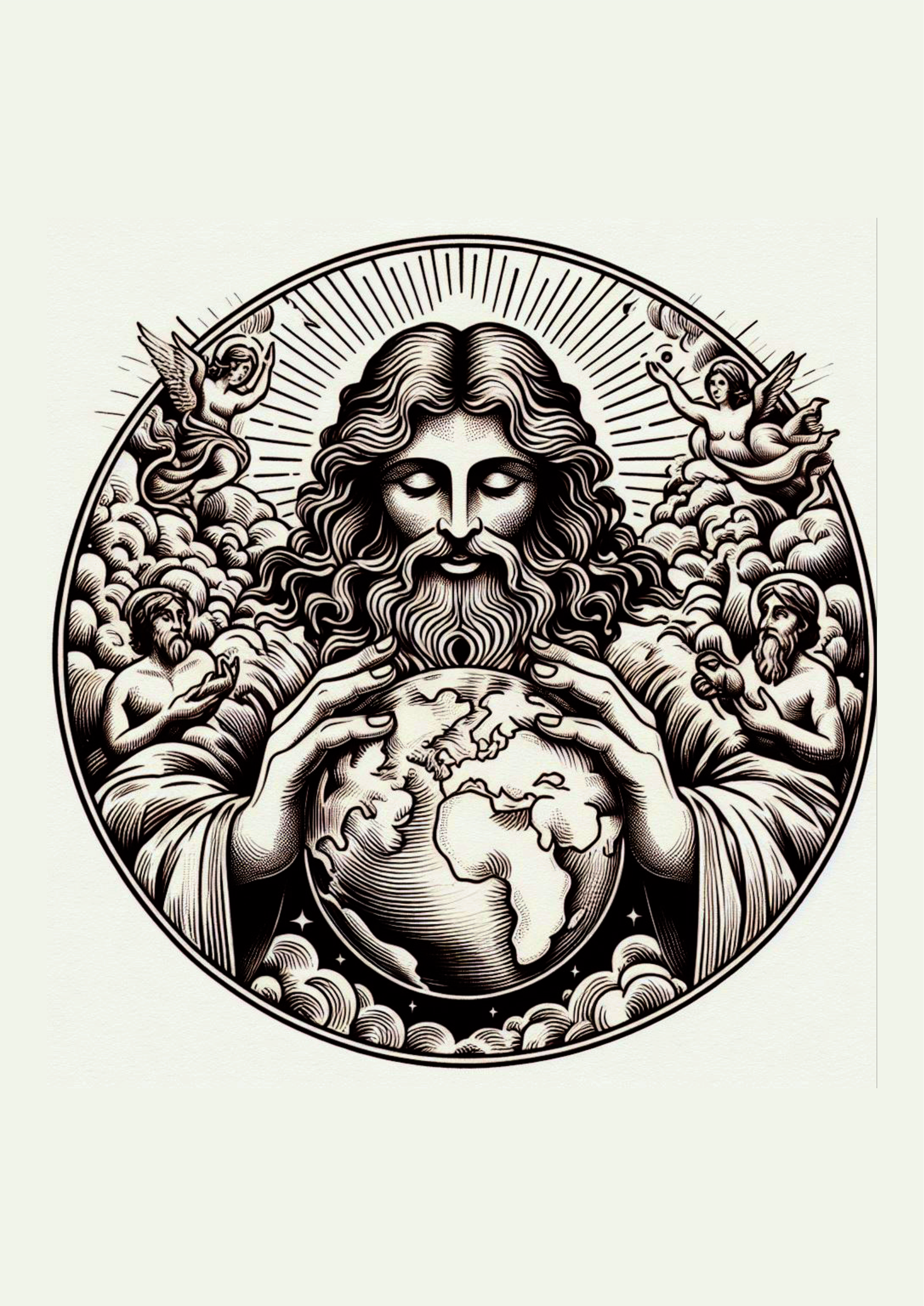 Desenho para tatuagem religiosa Deus todo poderoso desenho artístico fé céu cristão png