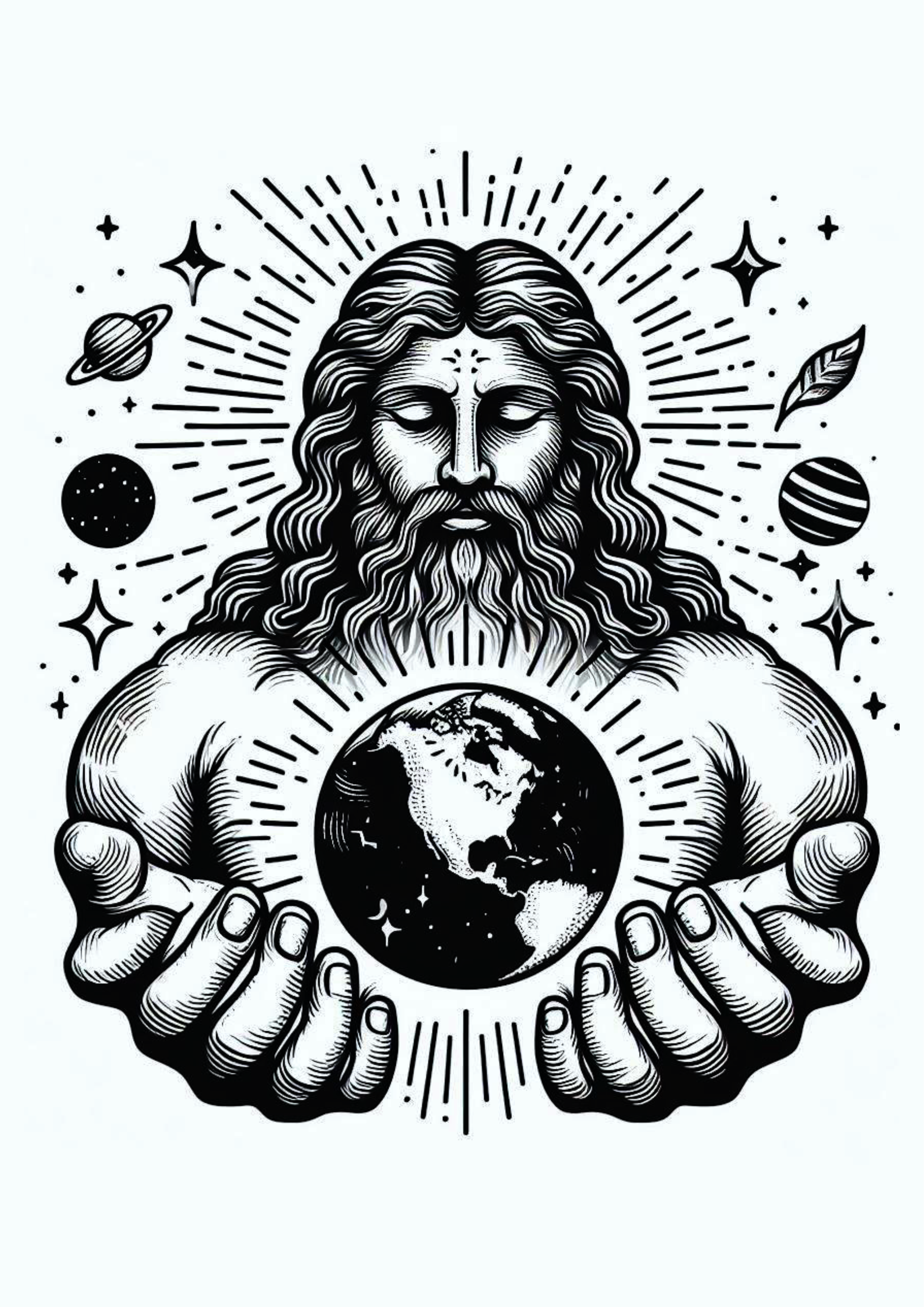 Desenho para tatuagem Deus teoria da conspiração png