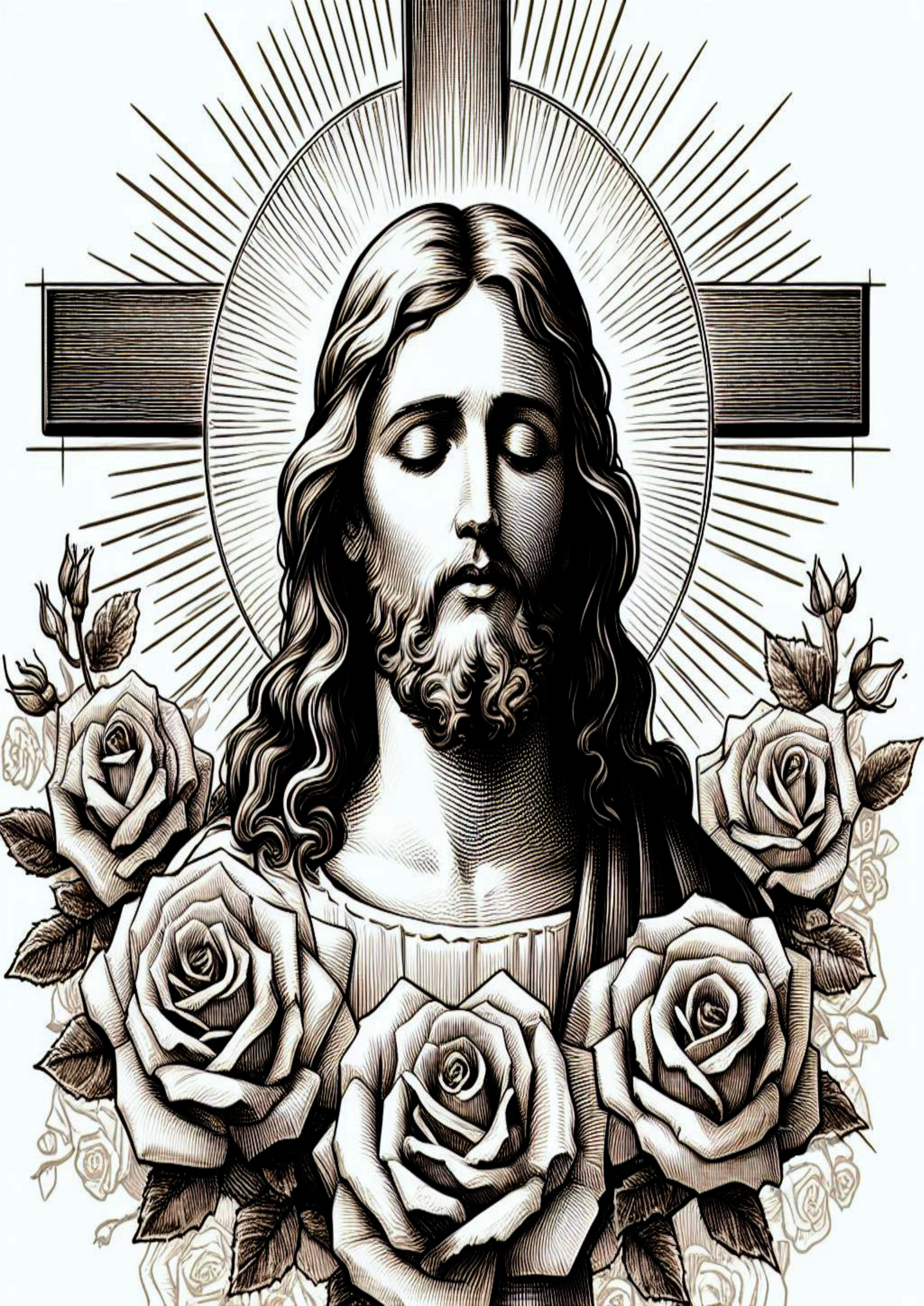 Jesus de Nazaré desenho religioso para tatuagem png