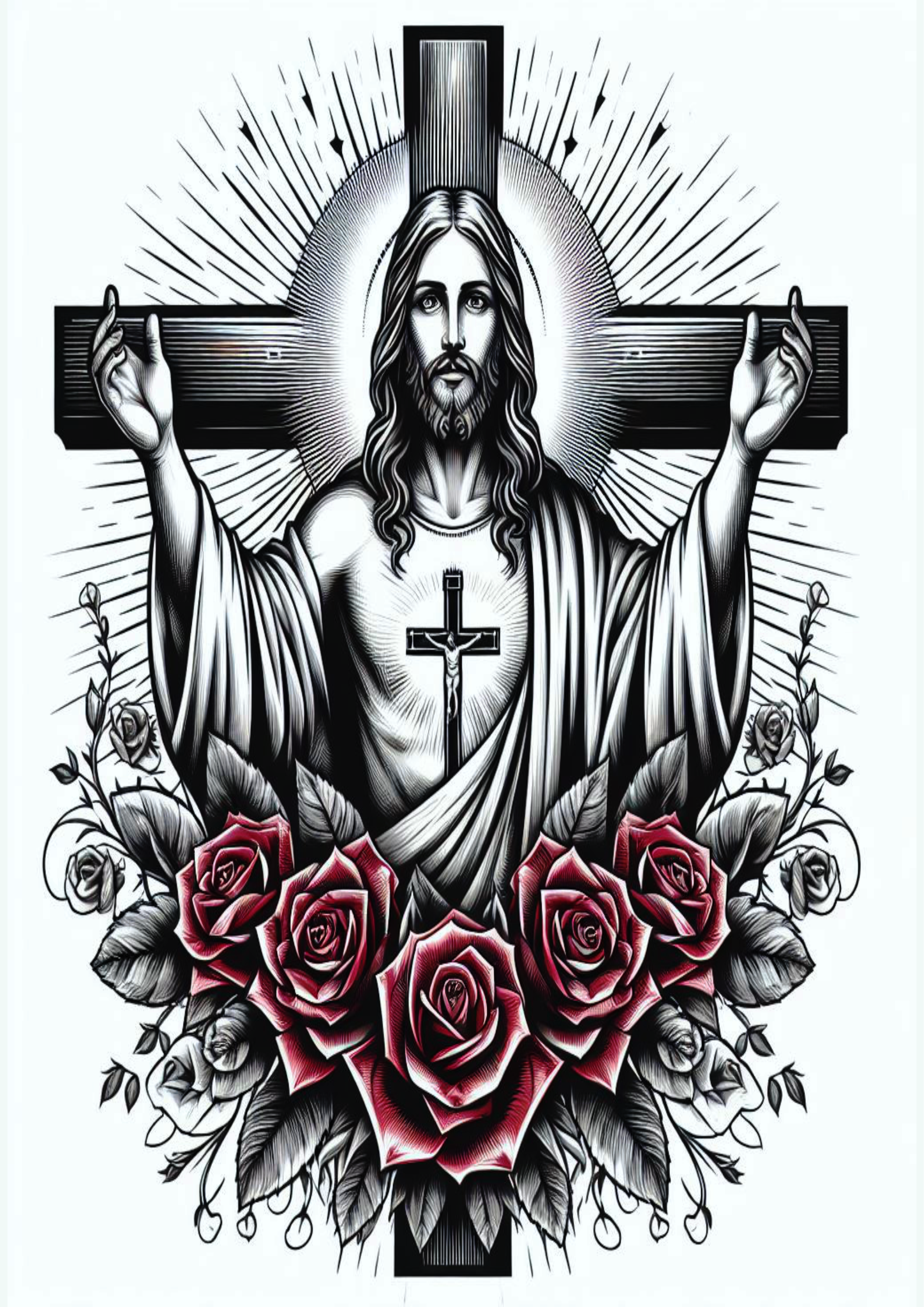 Ideia para tatuagem religiosa Jesus Cristo png