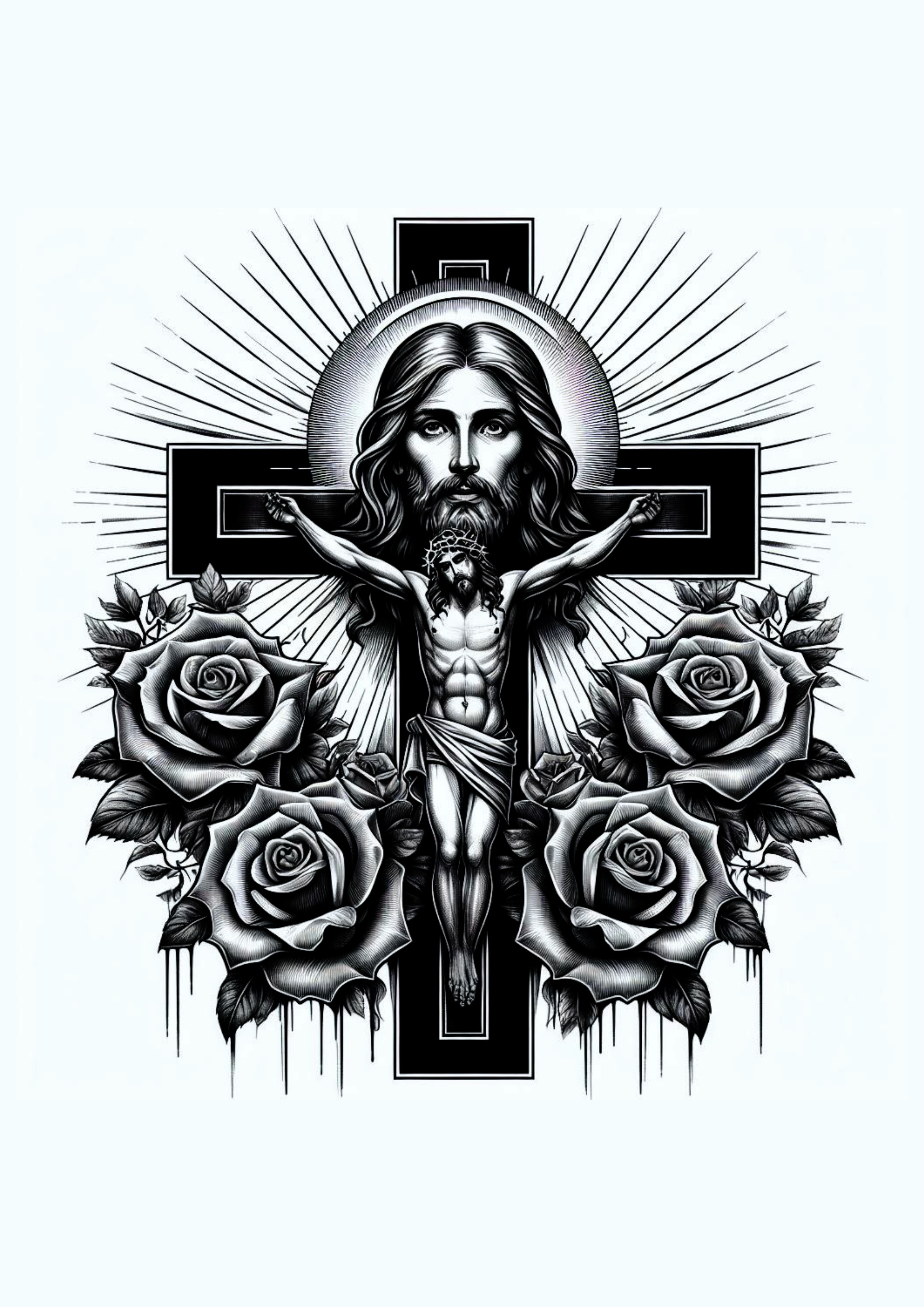 Ideia para tatuagem religiosa Jesus Cristo flores png image tatoo
