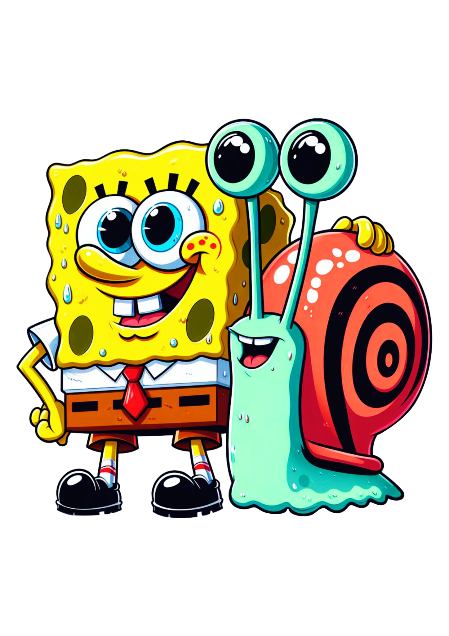 Bob esponja e Garry caracol fundo transparente png