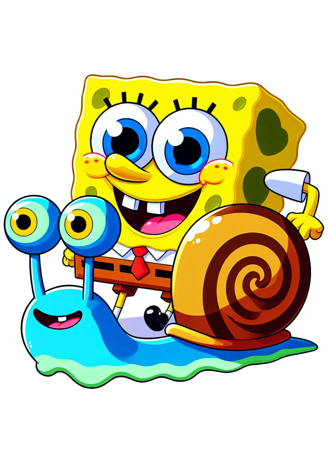 Bob esponja e Garry caracol fundo transparente clipart png