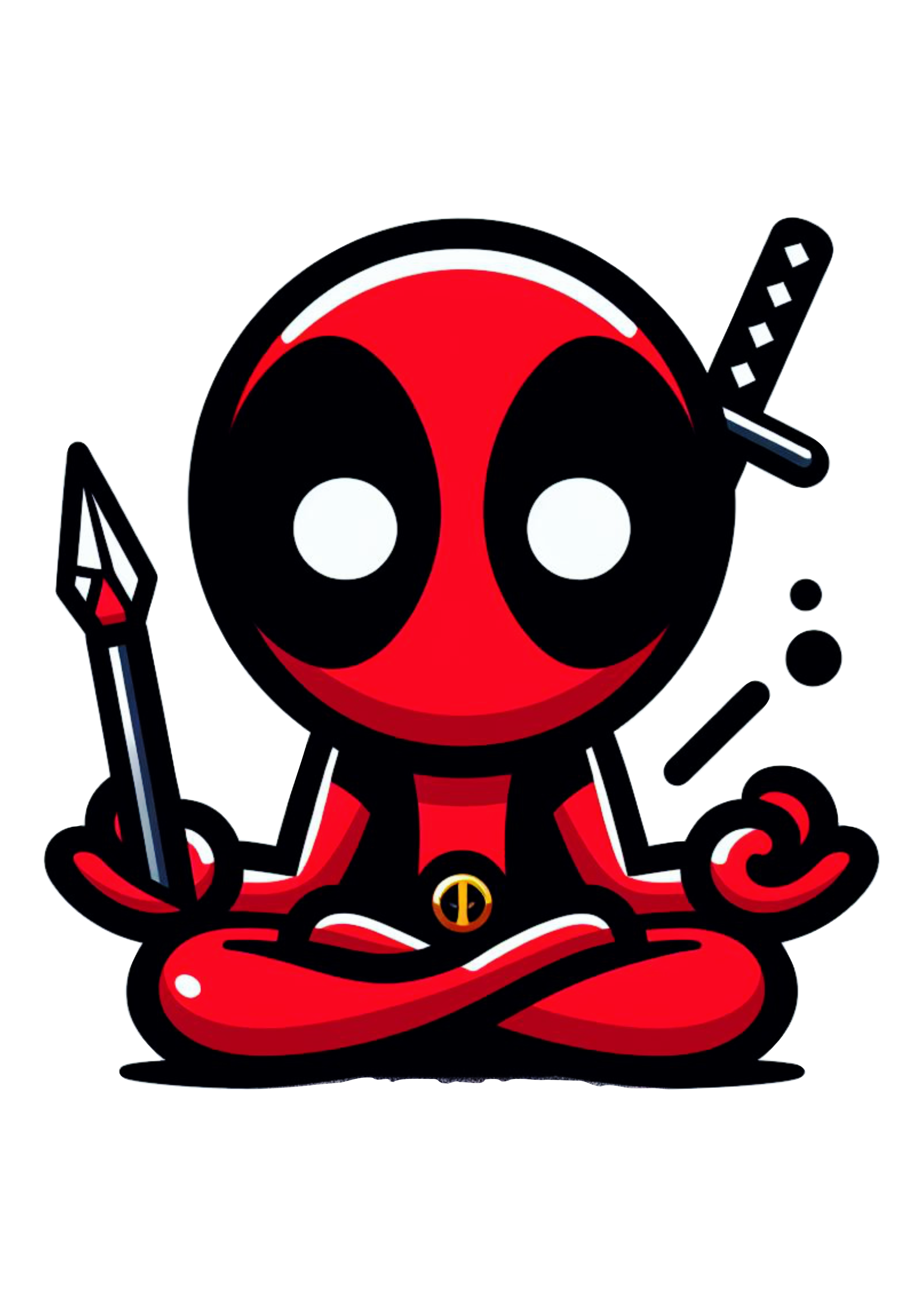 Deadpool com espada herói Marvel desenho simples cartoon png
