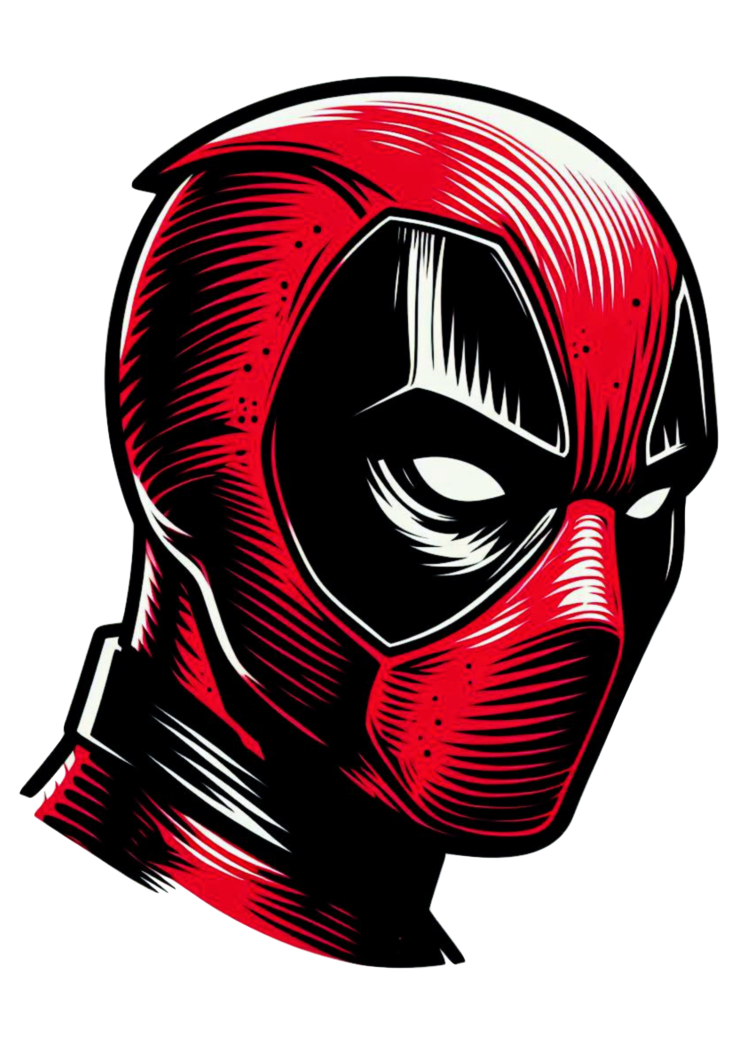 Deadpool herói Marvel desenho simples cartoon colorido cabeça png