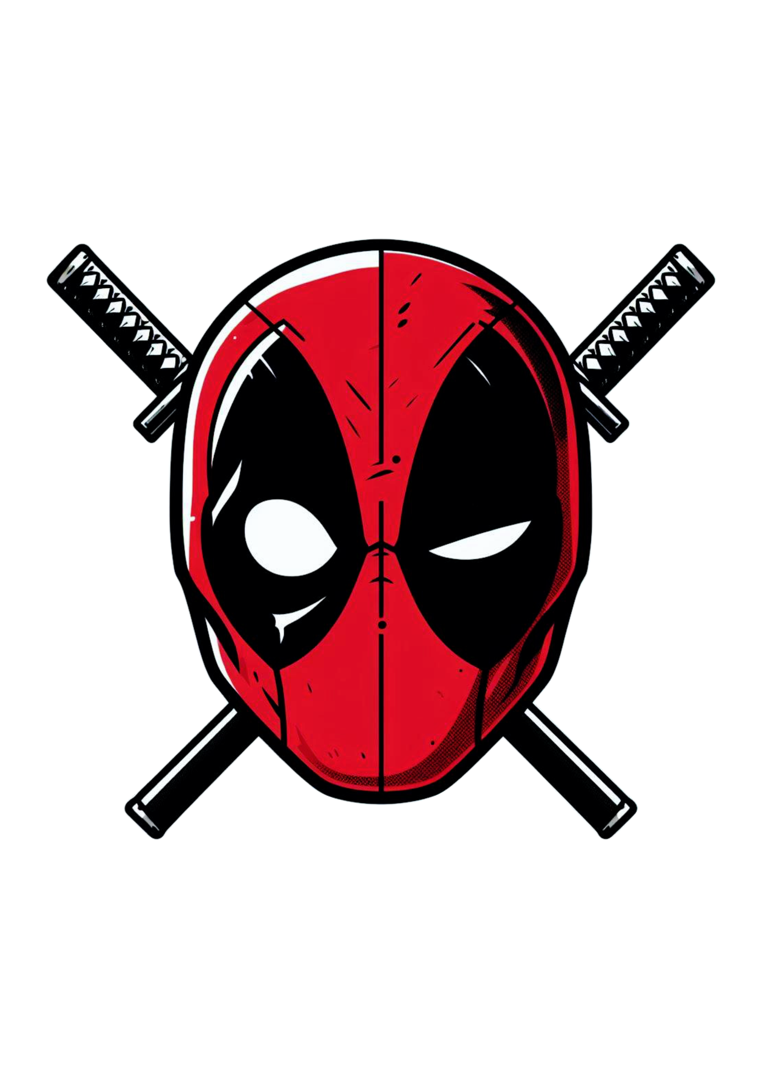 Deadpool herói Marvel desenho simples cartoon colorido cabeça logo png