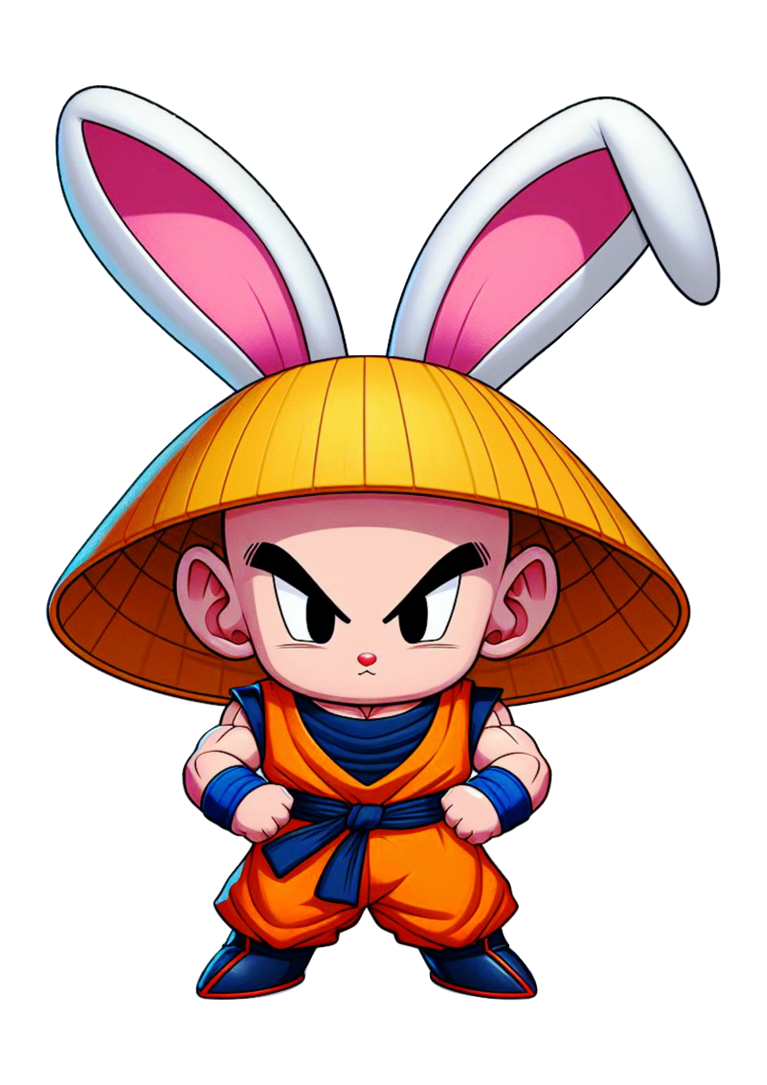 Dragon Ball Kuririn com orelhas de coelhinho de páscoa clipart png