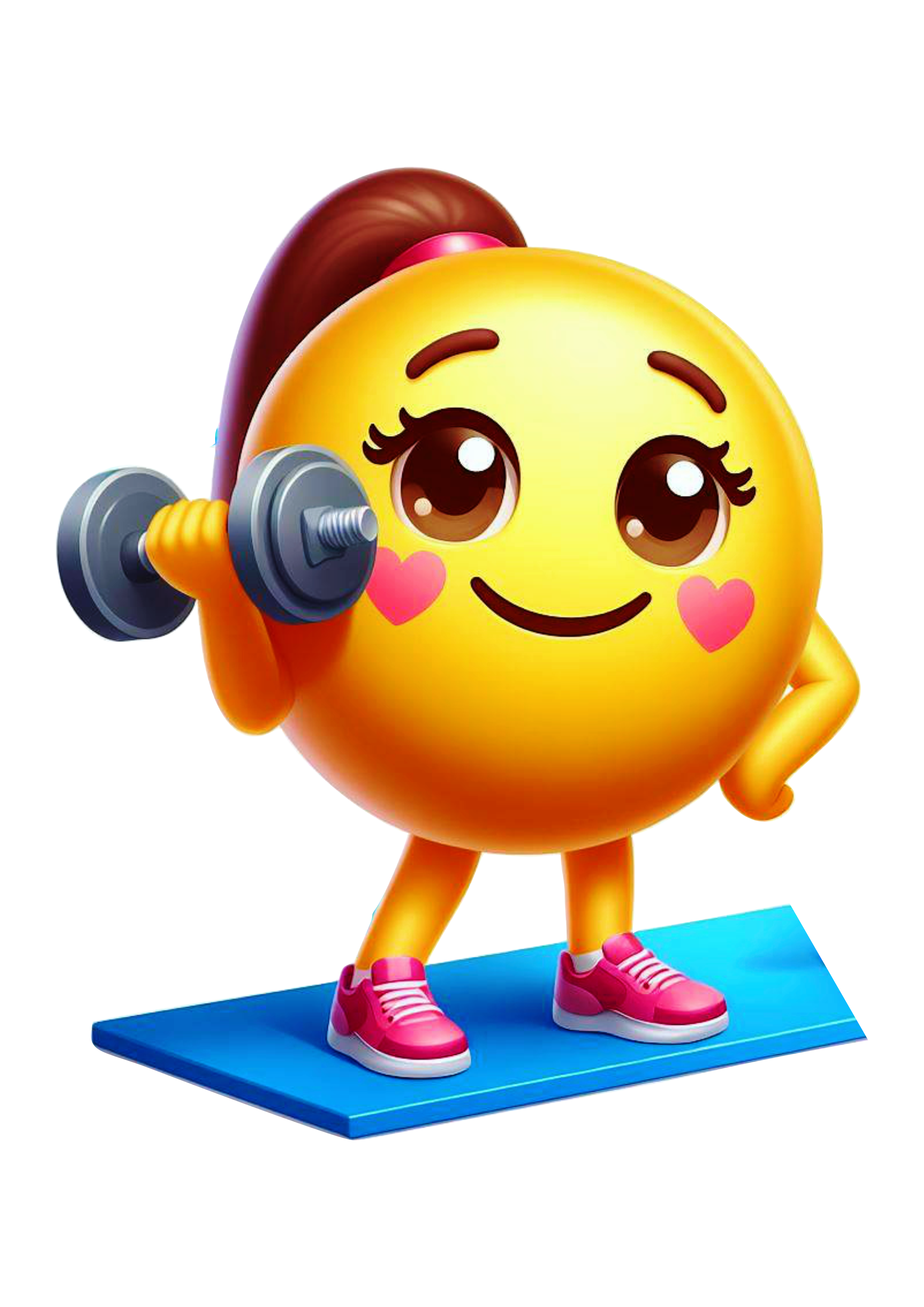 Emoji mulher treinando na academia musculação png