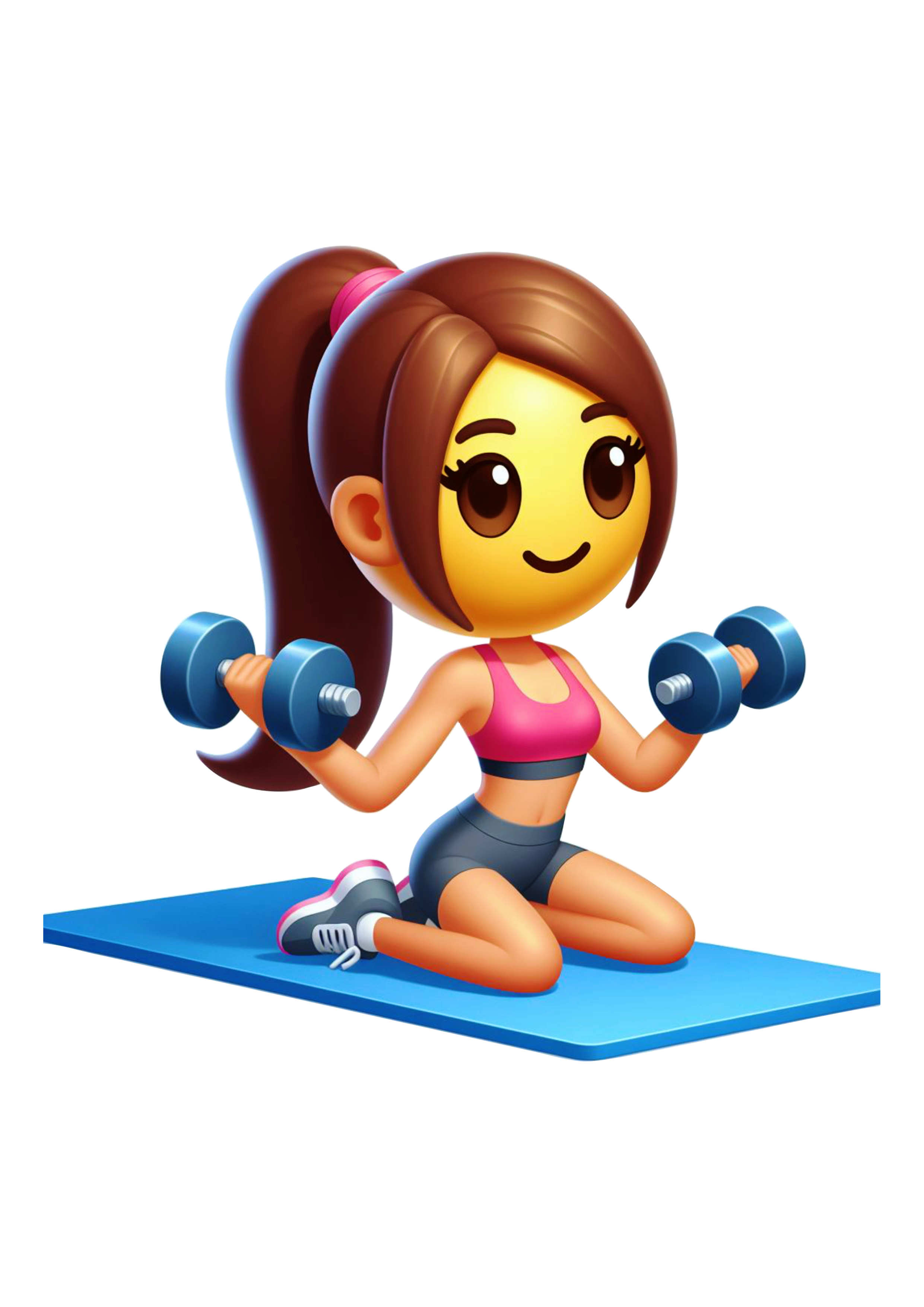 Emoji mulher treinando na academia musculação artes visuais png
