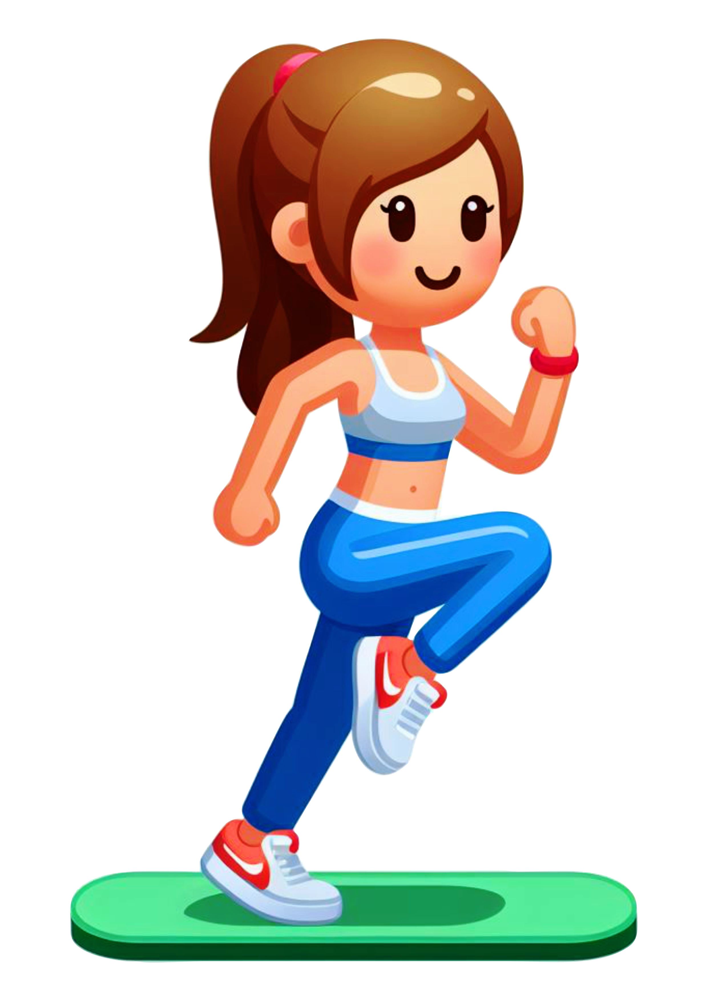 Emoji mulher treinando corrida fundo transparente png