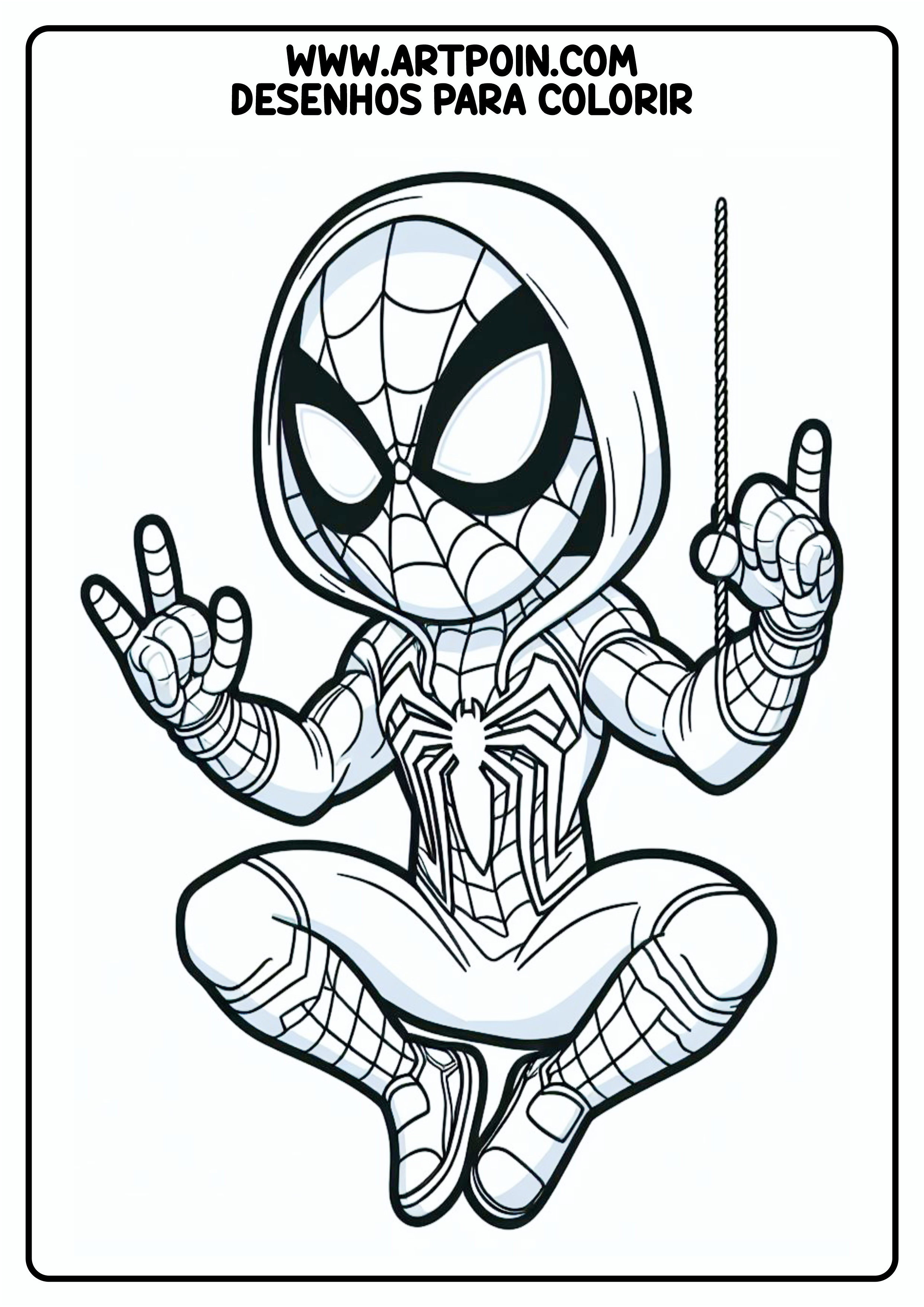 Homem-Aranha desenho para colorir para imprimir png