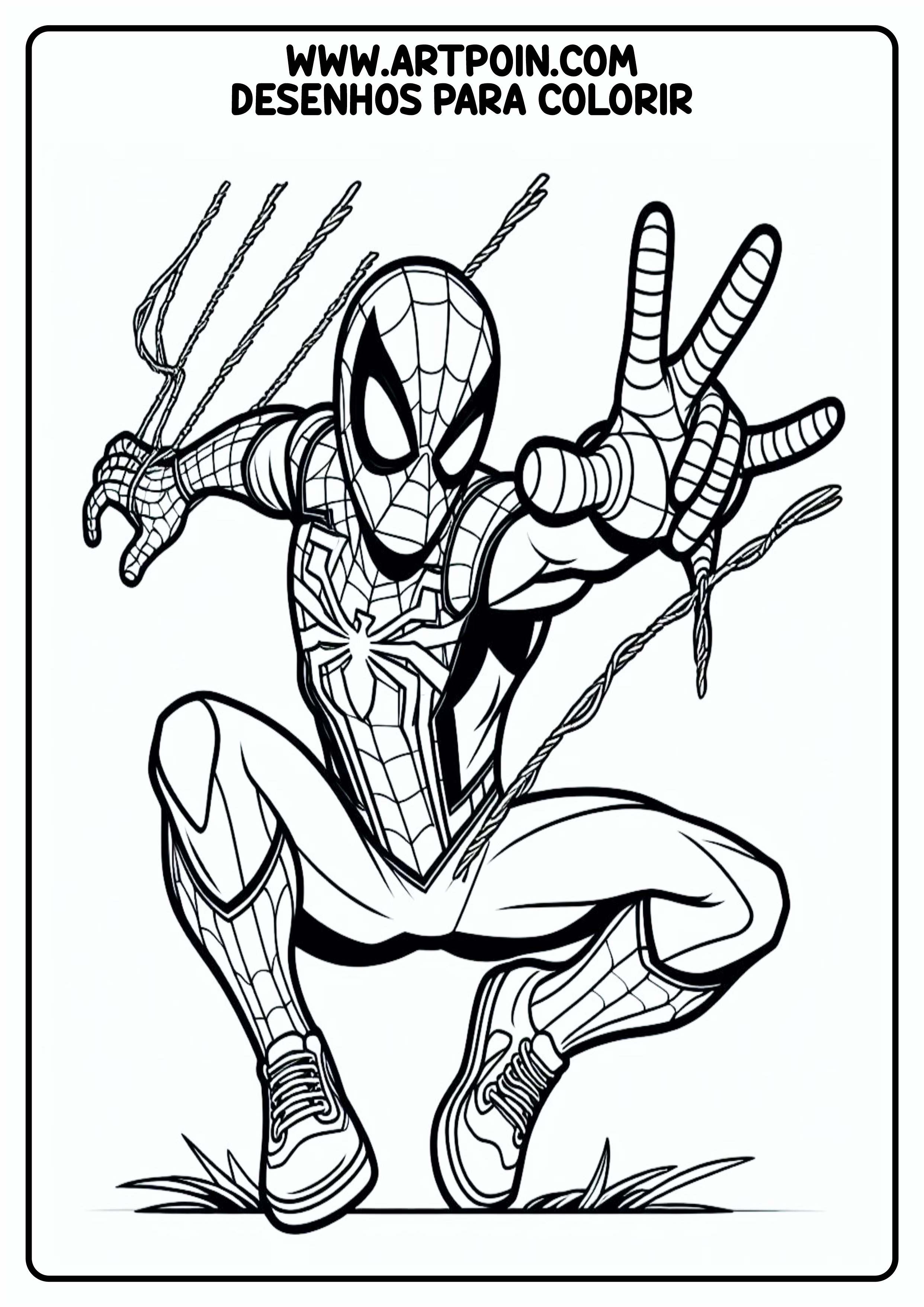 Homem-Aranha em ação desenho para colorir para imprimir png