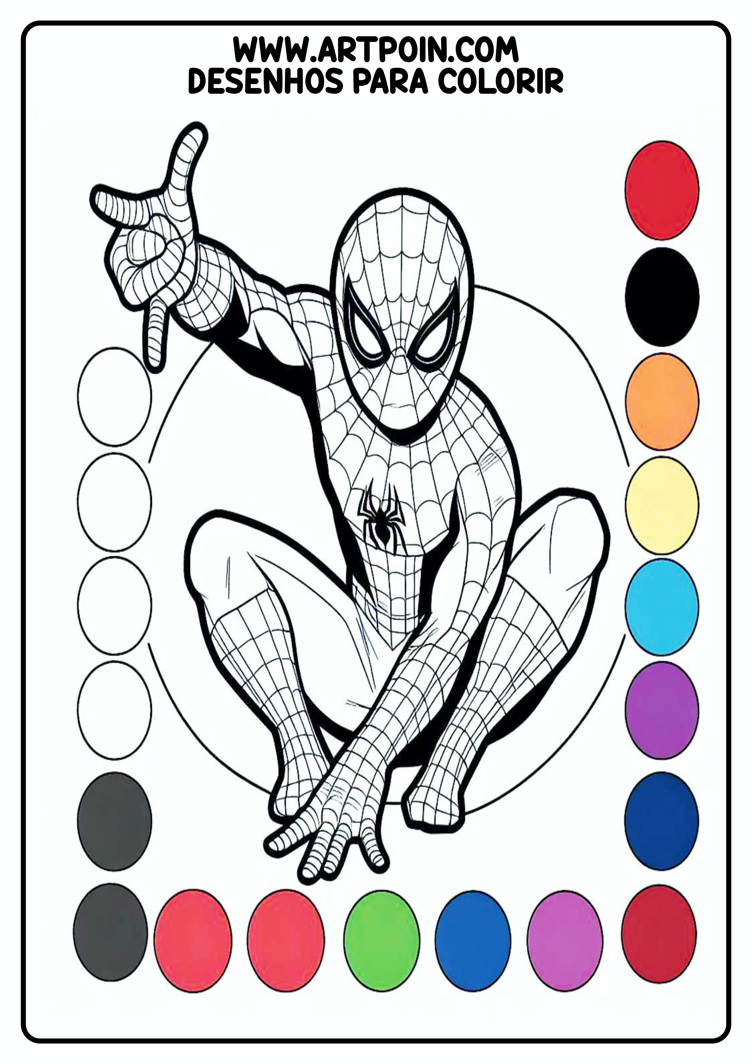 Homem-Aranha em ação desenho para colorir para imprimir Marvel png