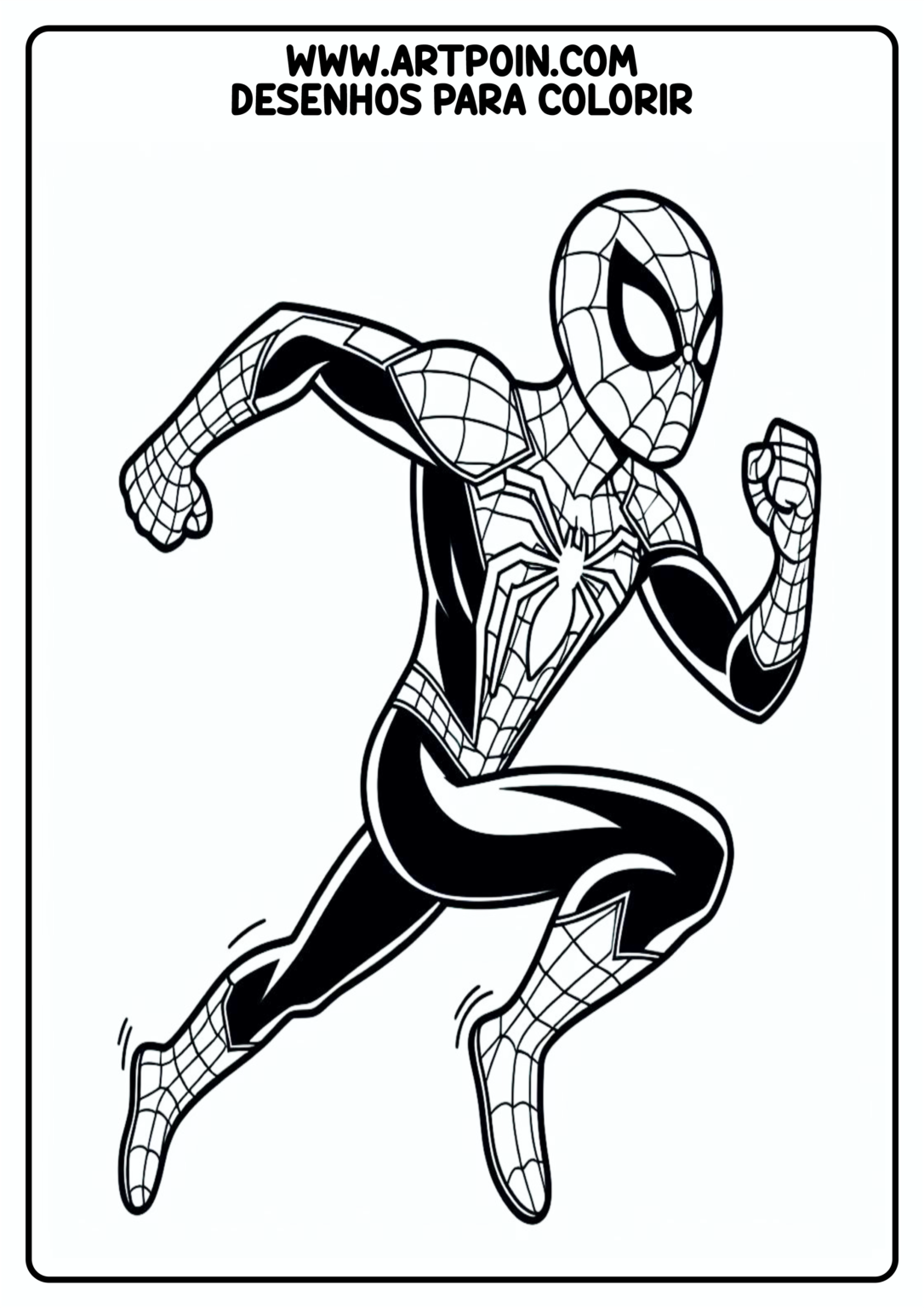 Homem-Aranha em ação desenho para colorir para imprimir Marvel 