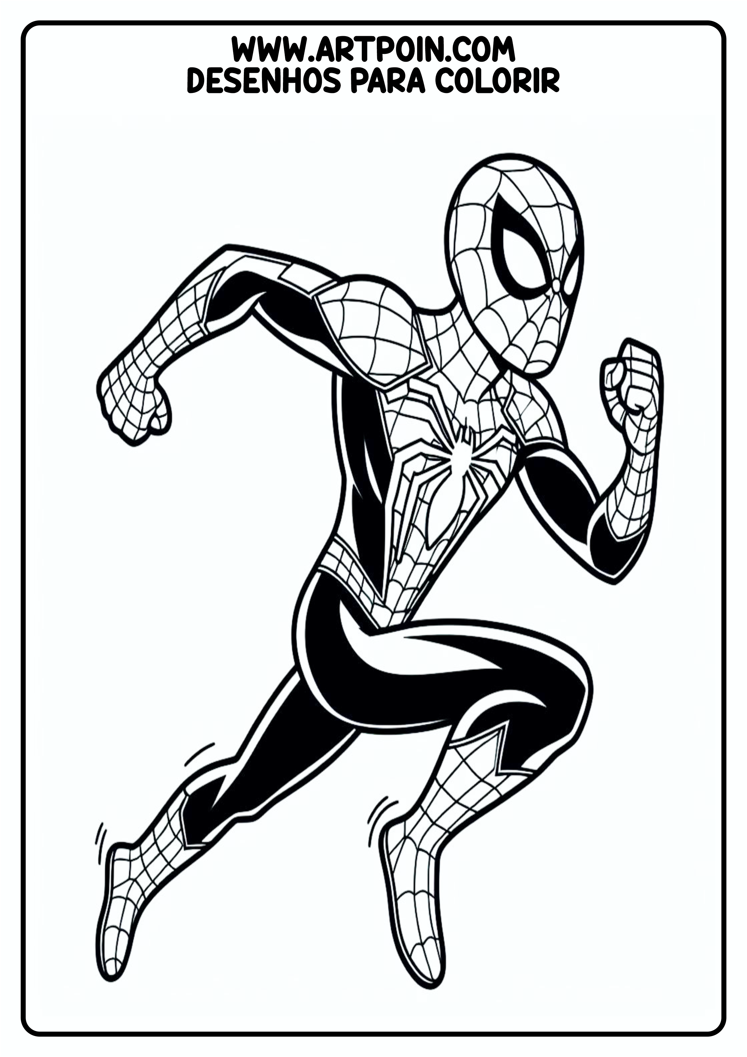 Homem-Aranha em ação desenho para colorir para imprimir Marvel atividade infantil png