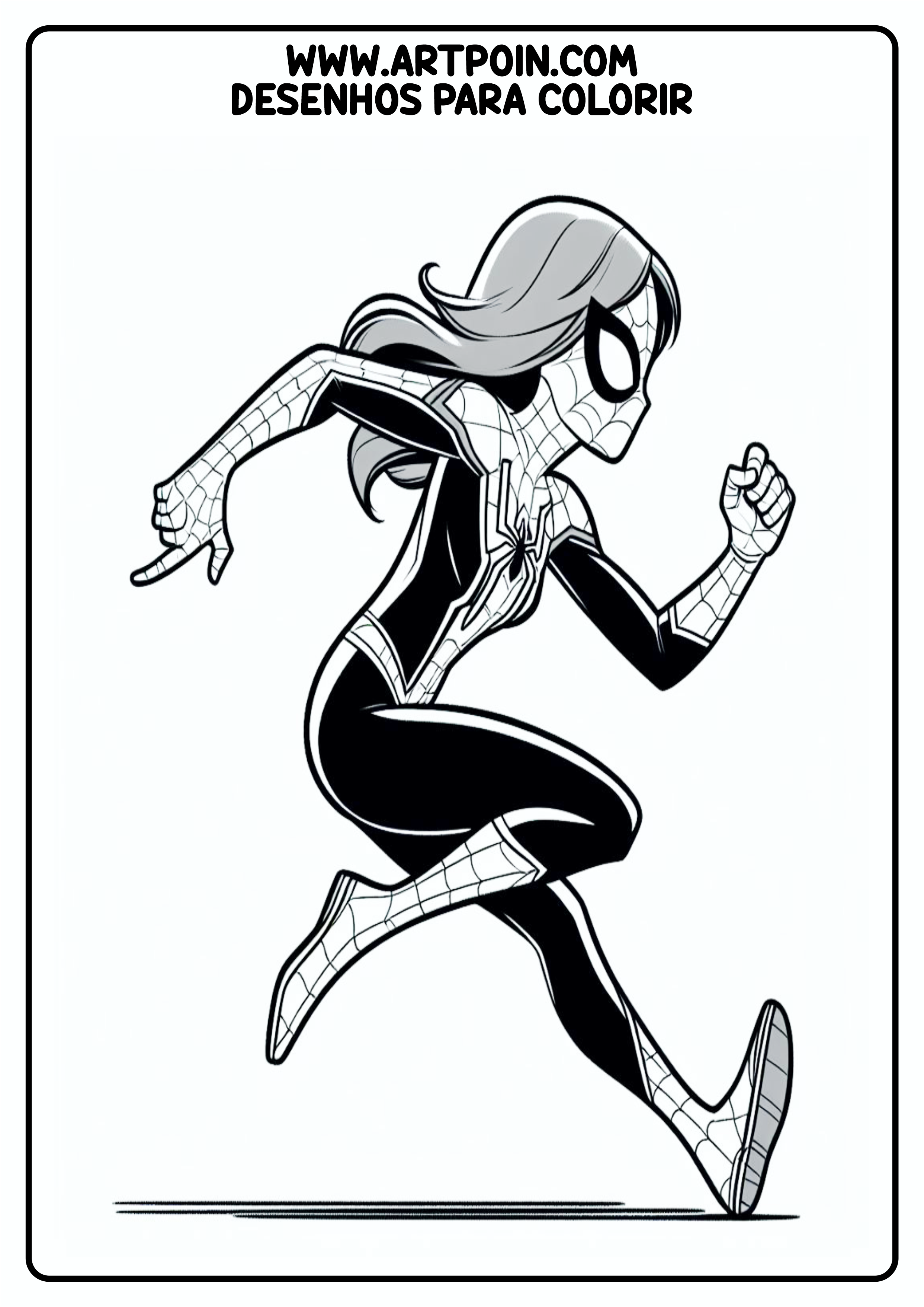 Homem-Aranha spider-girl em ação desenho para colorir para imprimir Marvel atividade para crianças png