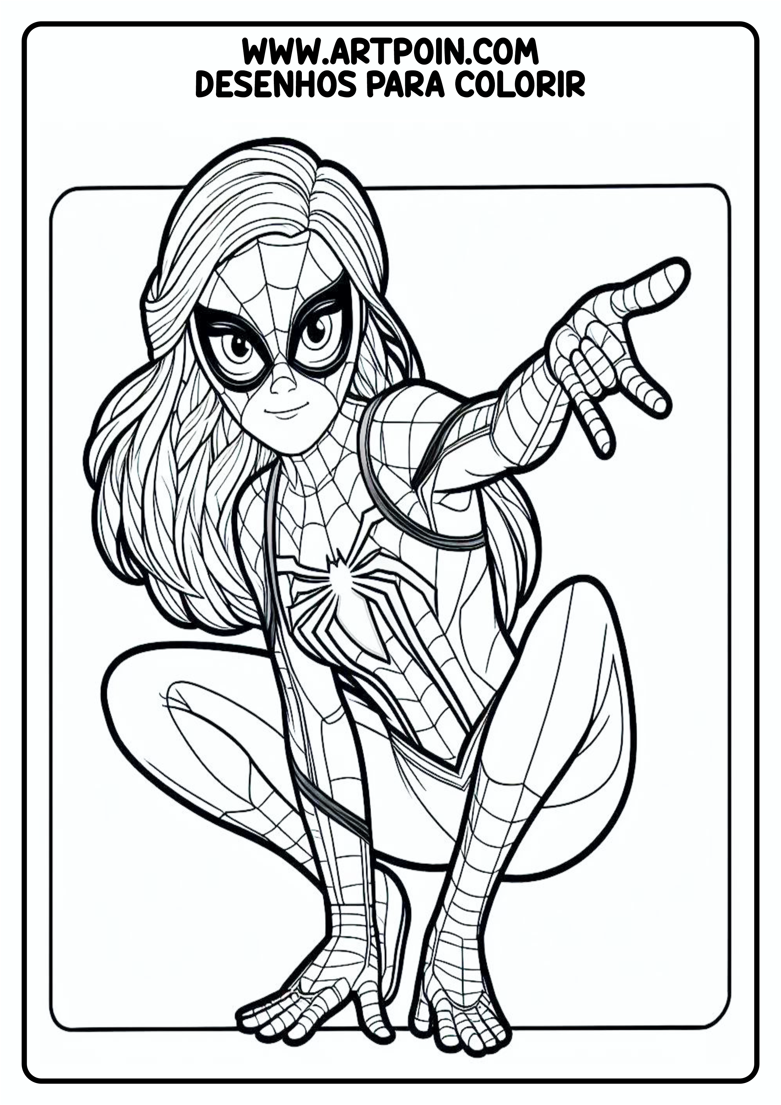 Homem-Aranha spider-girl em ação desenho para colorir para imprimir mulher-aranha png