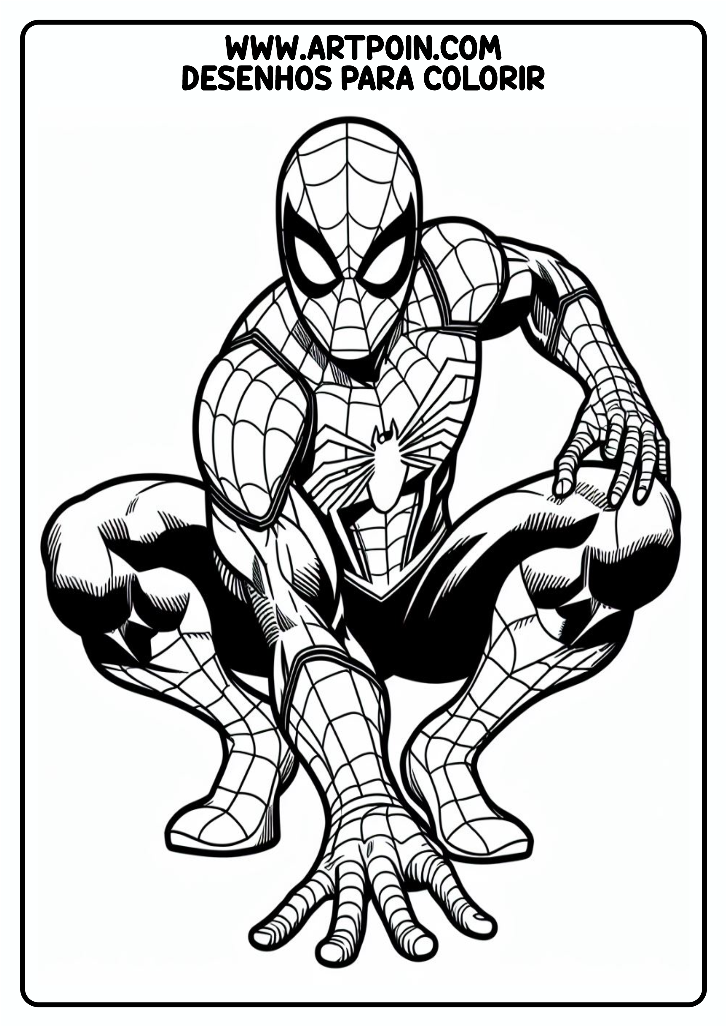 Homem-Aranha em ação desenho para colorir para imprimir  super herói png