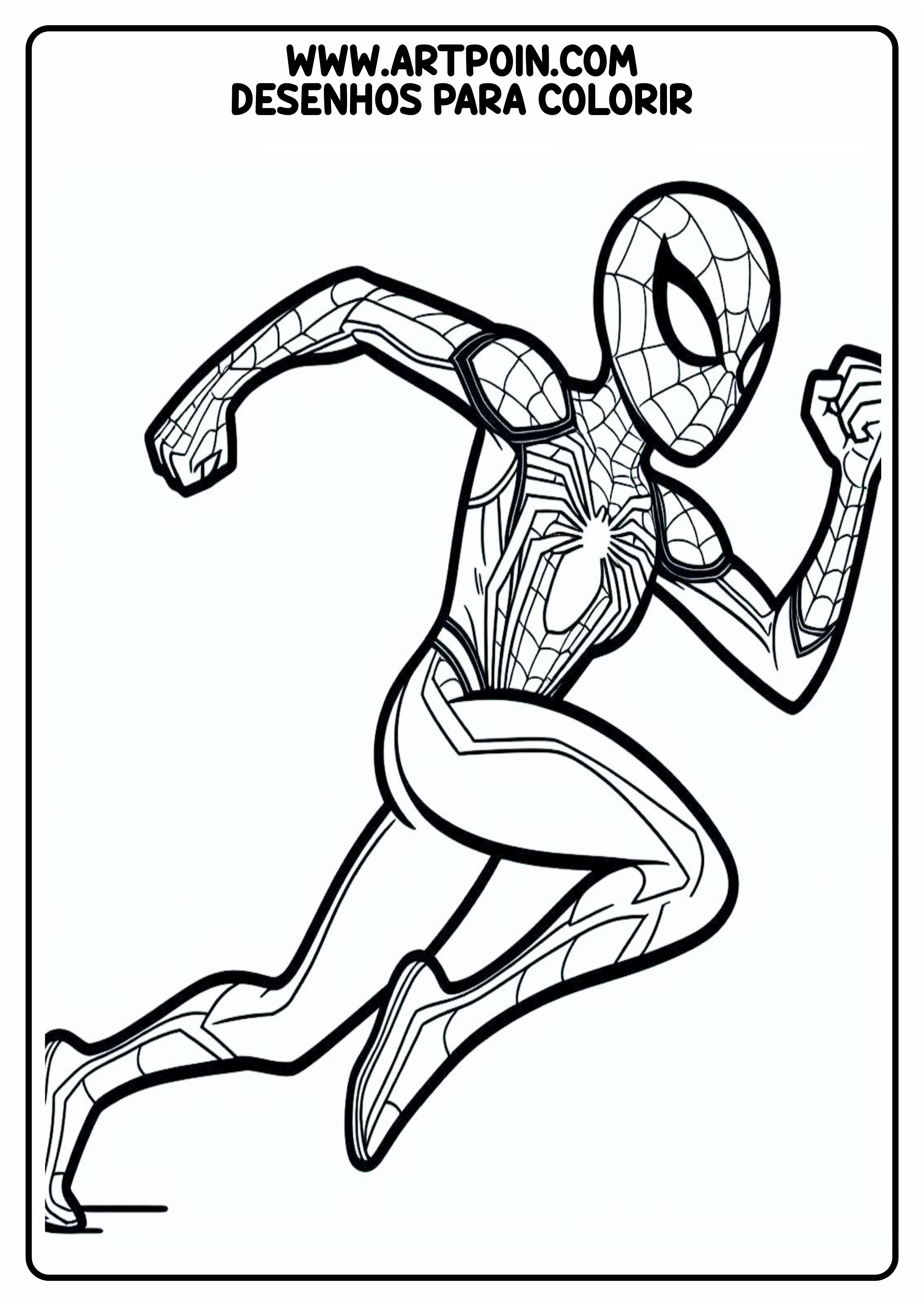 Homem-Aranha em ação desenho para colorir para imprimir super herói Marvel quadrinhos hq png