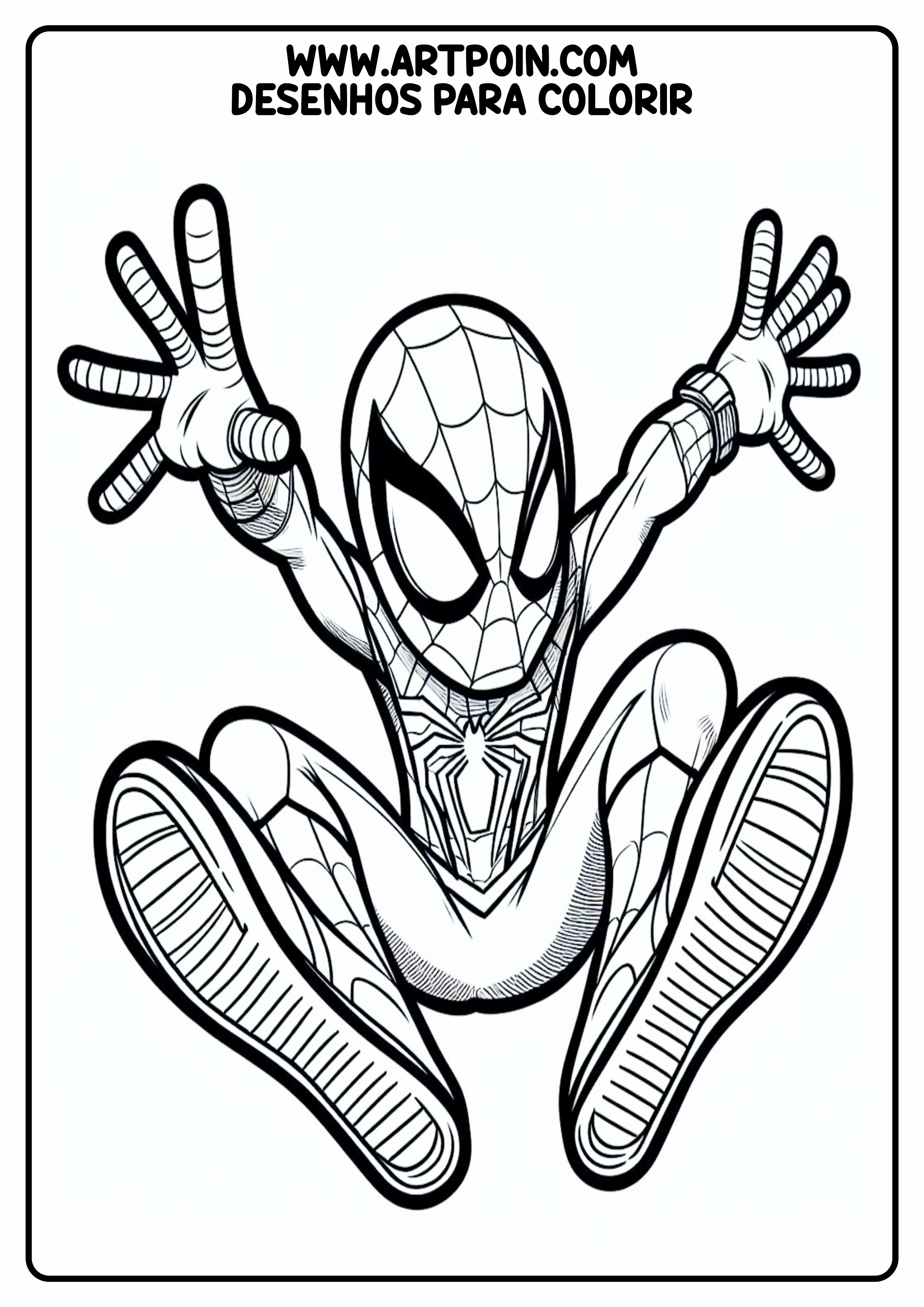 Para colorir Homem-Aranha em ação pendurado desenho infantil coloring page png