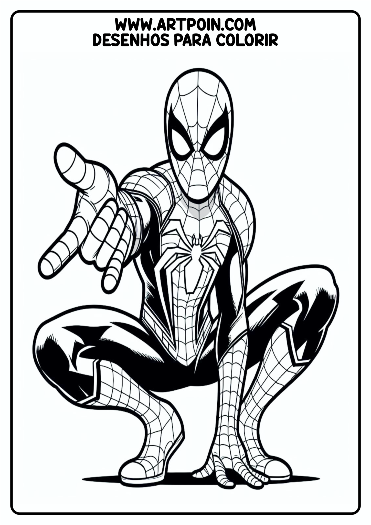 O espetacular homem aranha desenho para colorir infantil kids artes