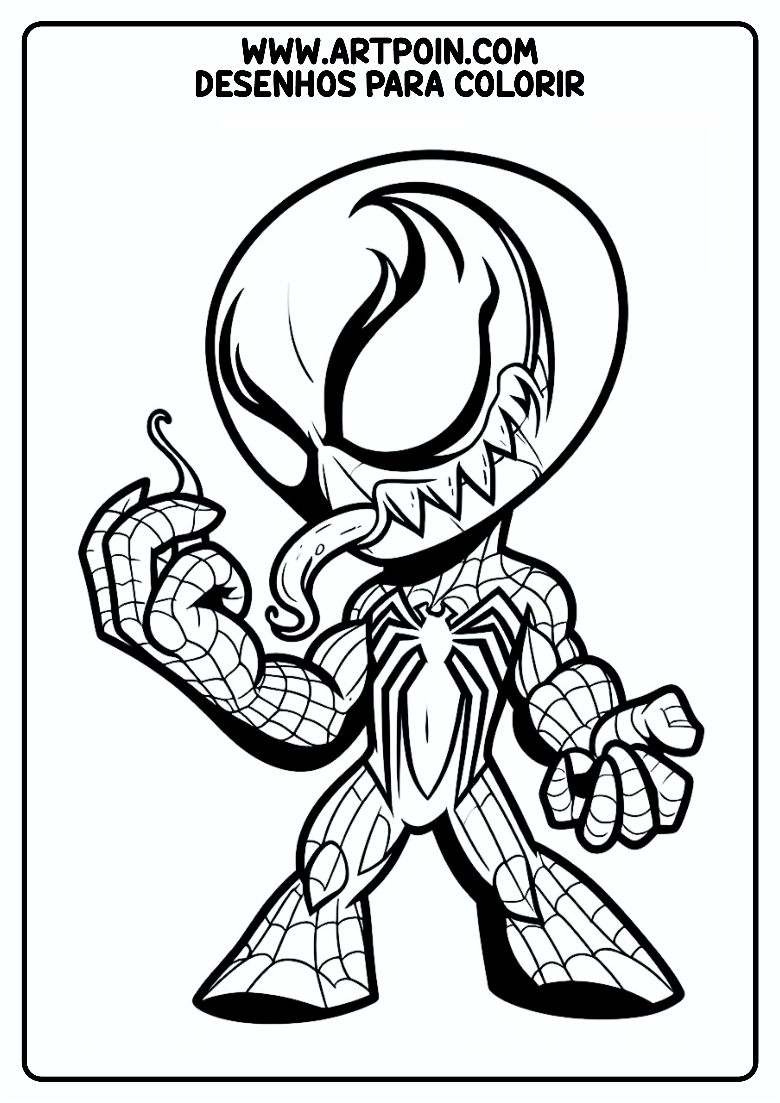 O espetacular Homem-Aranha Venom desenho para colorir infantil kids artes gráficas cartoon png