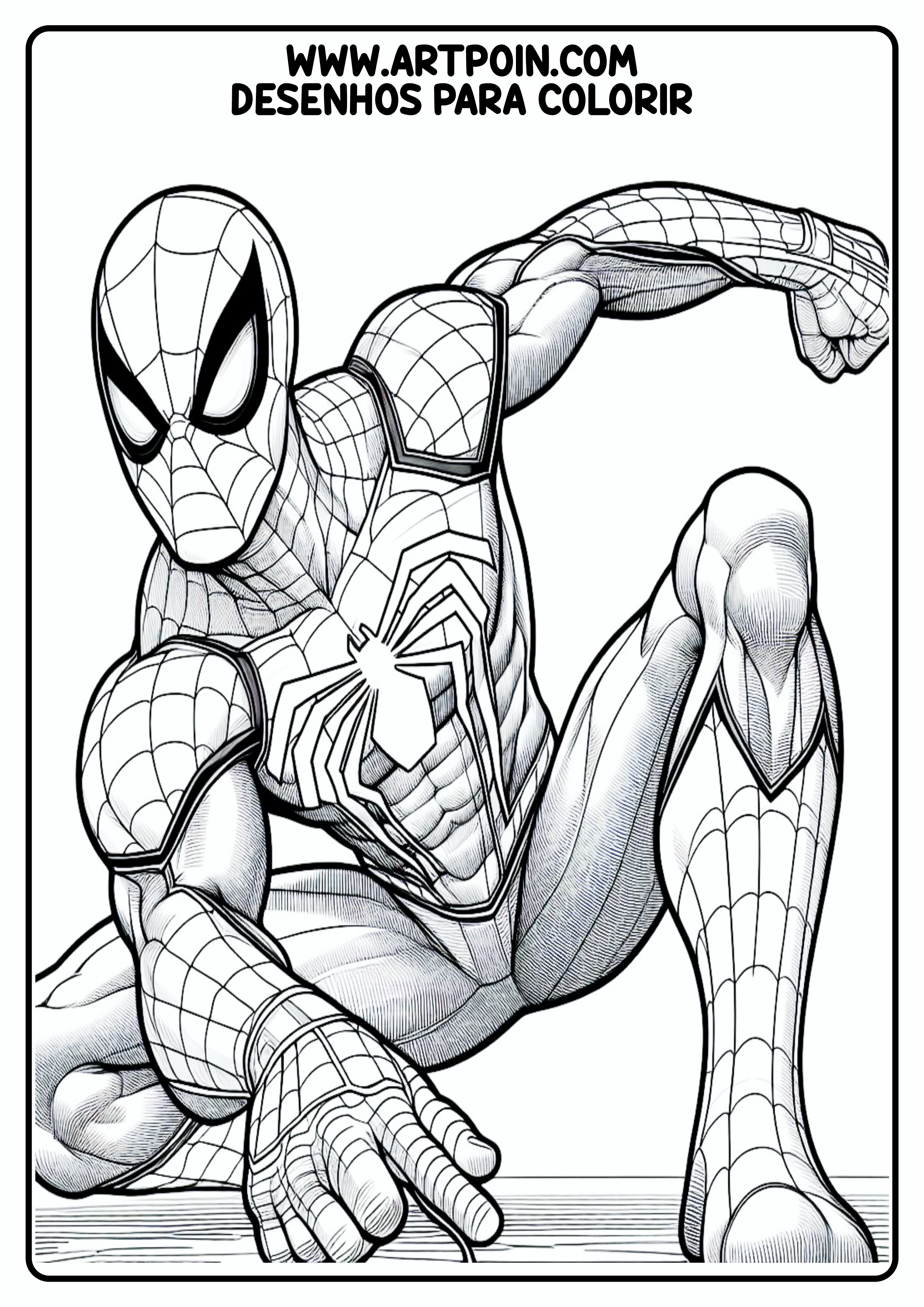 O espetacular Homem-Aranha desenho para colorir infantil kids artes gráficas cartoon coloring page atividade png