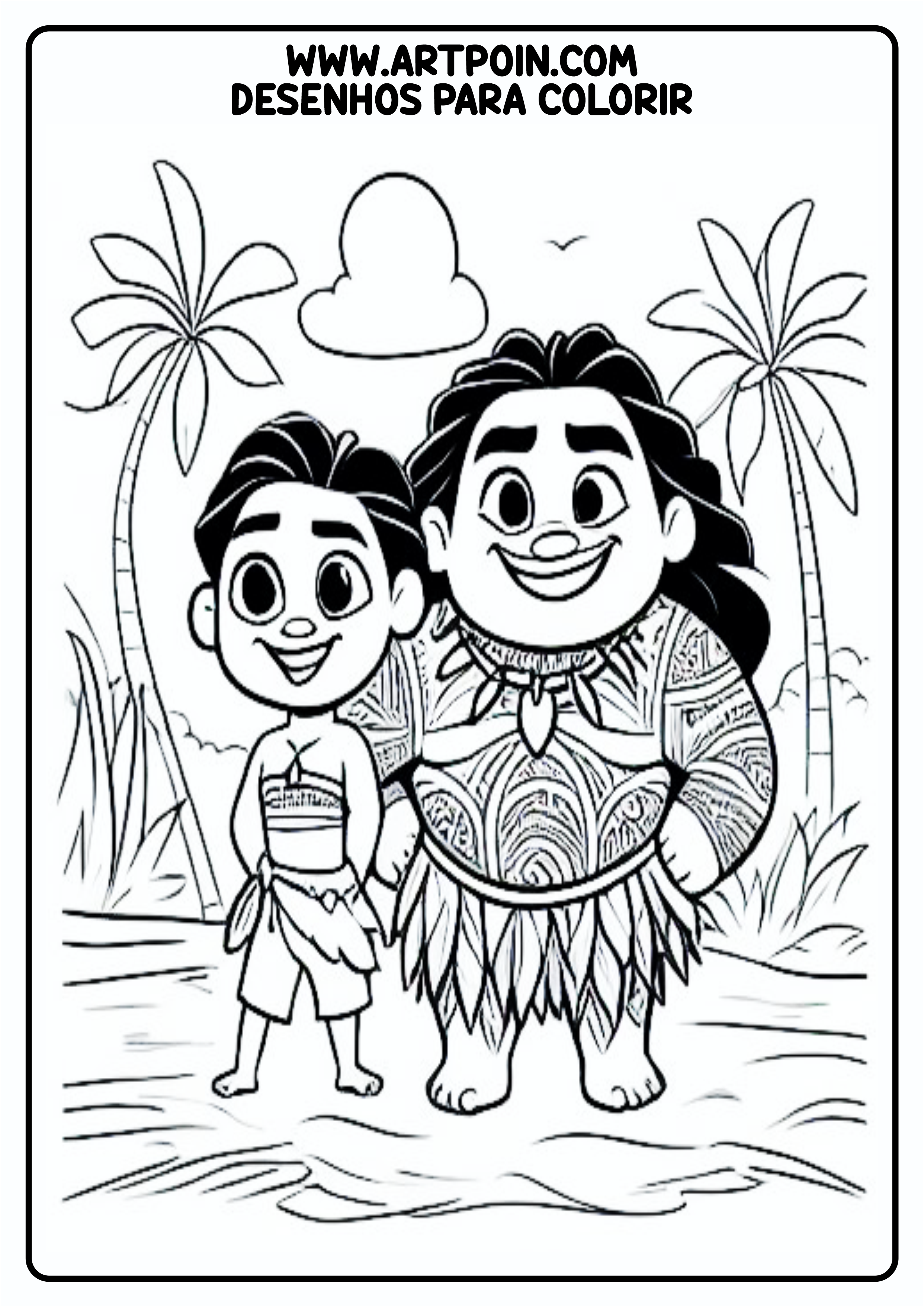 Moana Desenho para colorir Maui personagem png