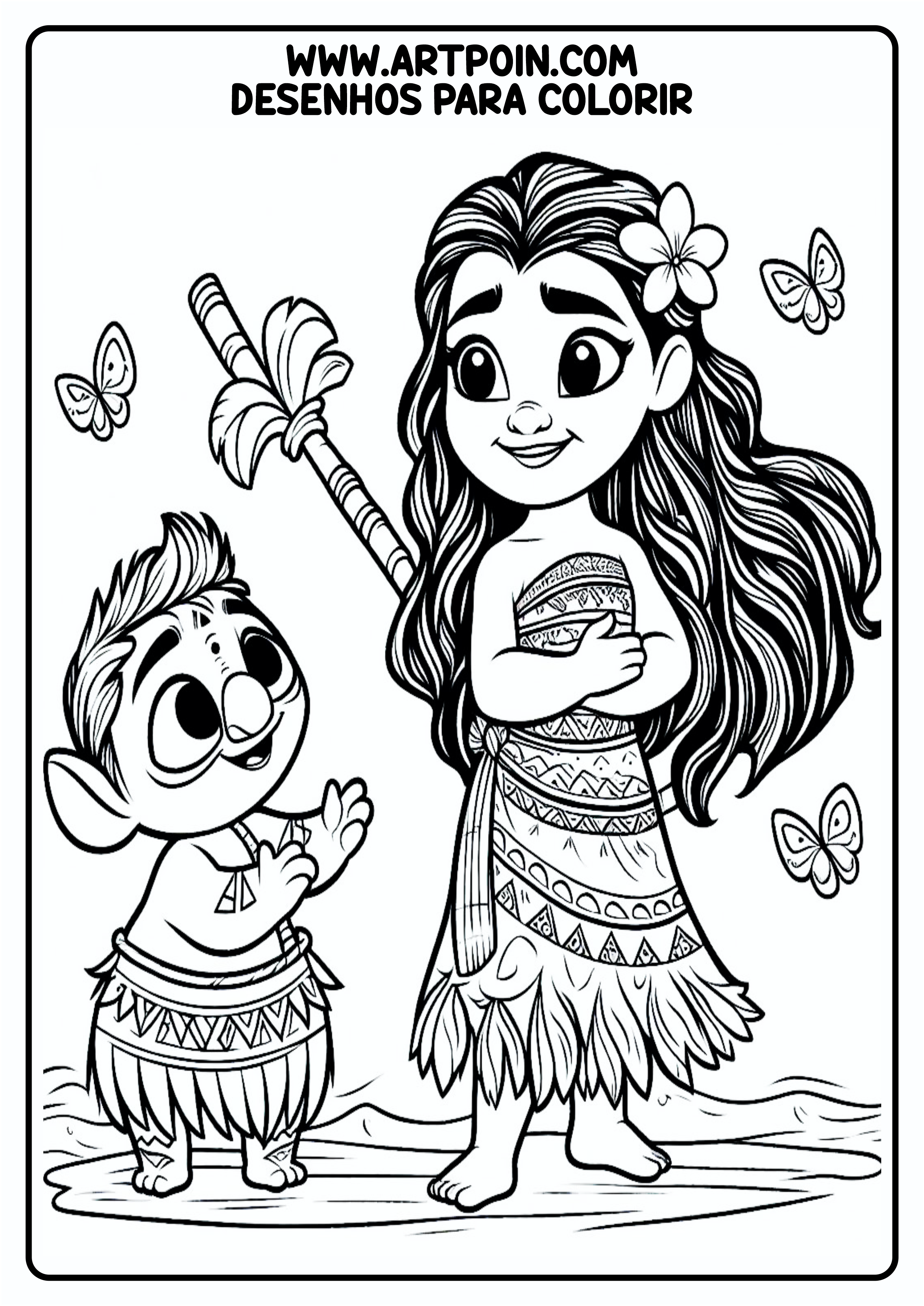 Moana Desenho para colorir personagem infantil Disney artes visuais png