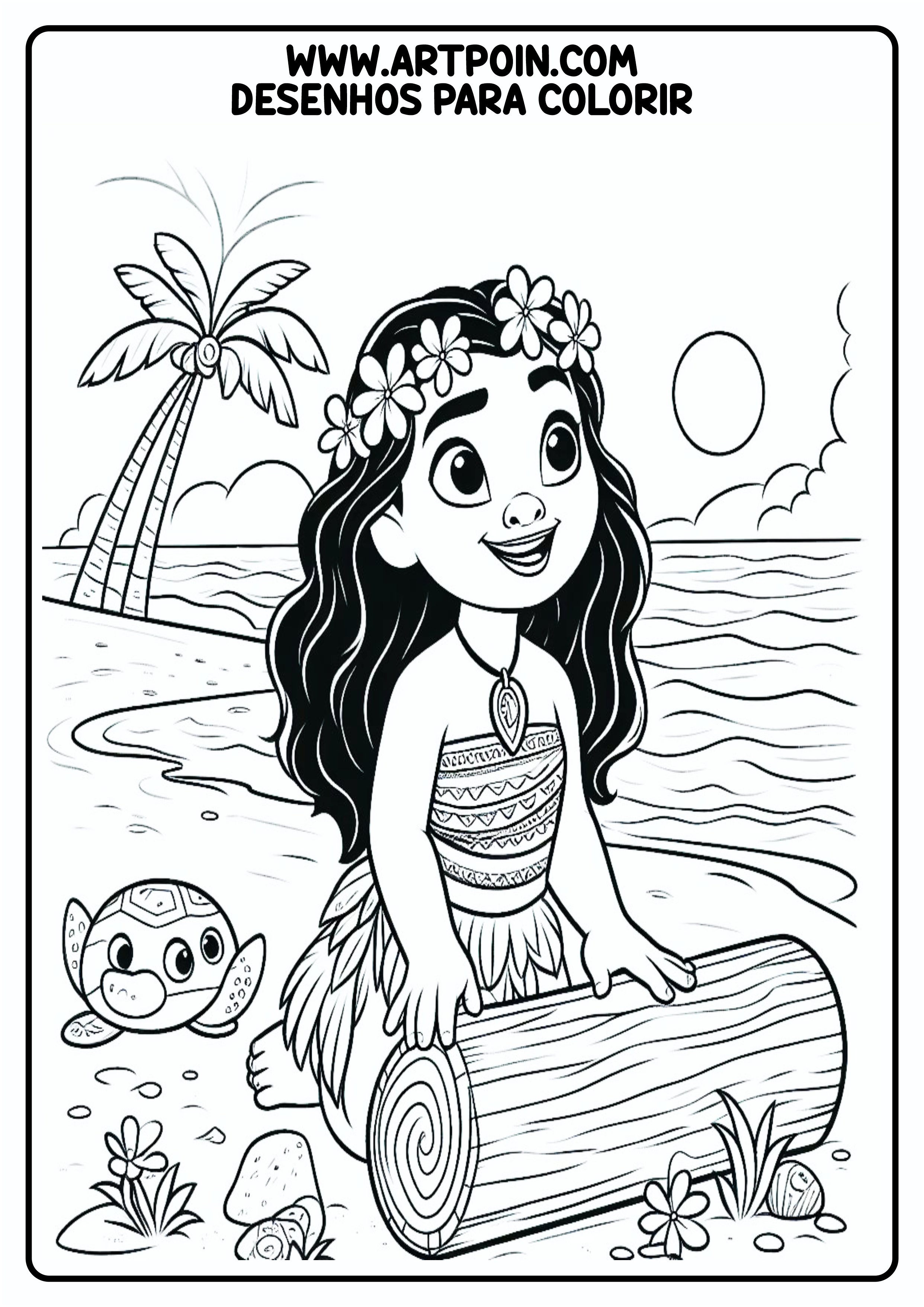 Moana Desenho para colorir personagem infantil Disney artes gráficas praia png