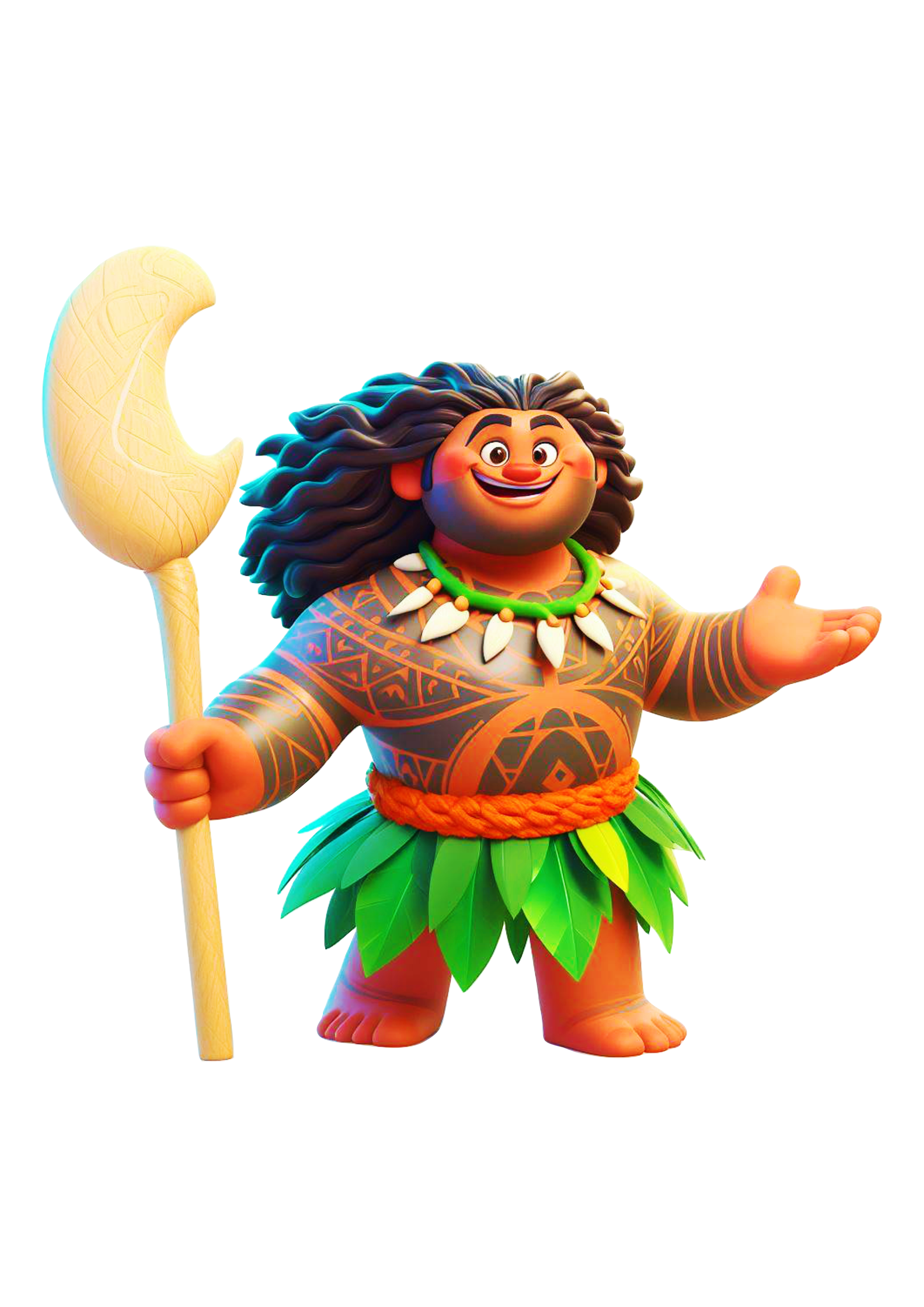 Maui personagem Disney Moana desenho infantil fundo transparente png