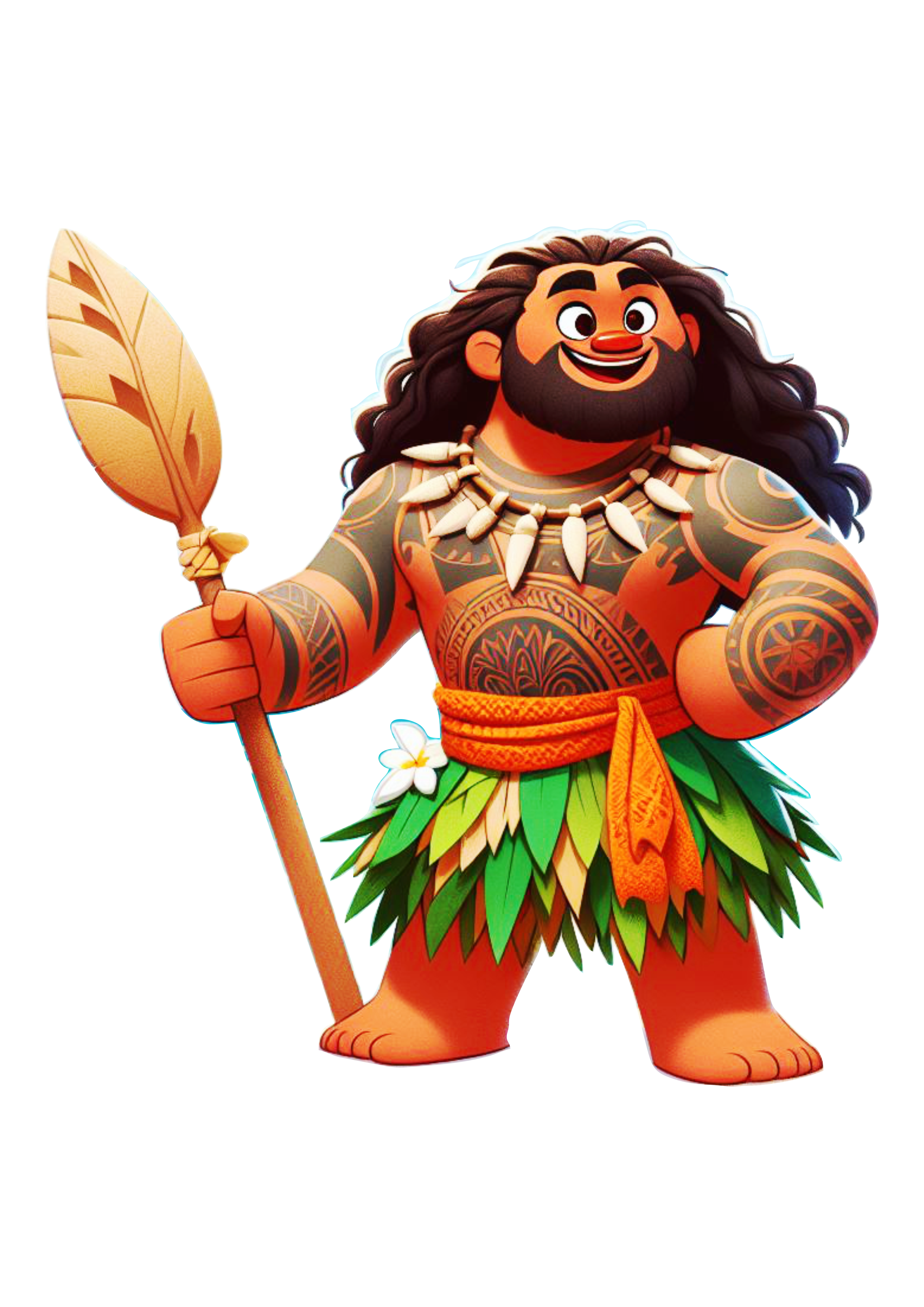 Maui personagem Disney Moana desenho infantil fundo transparente clipart png