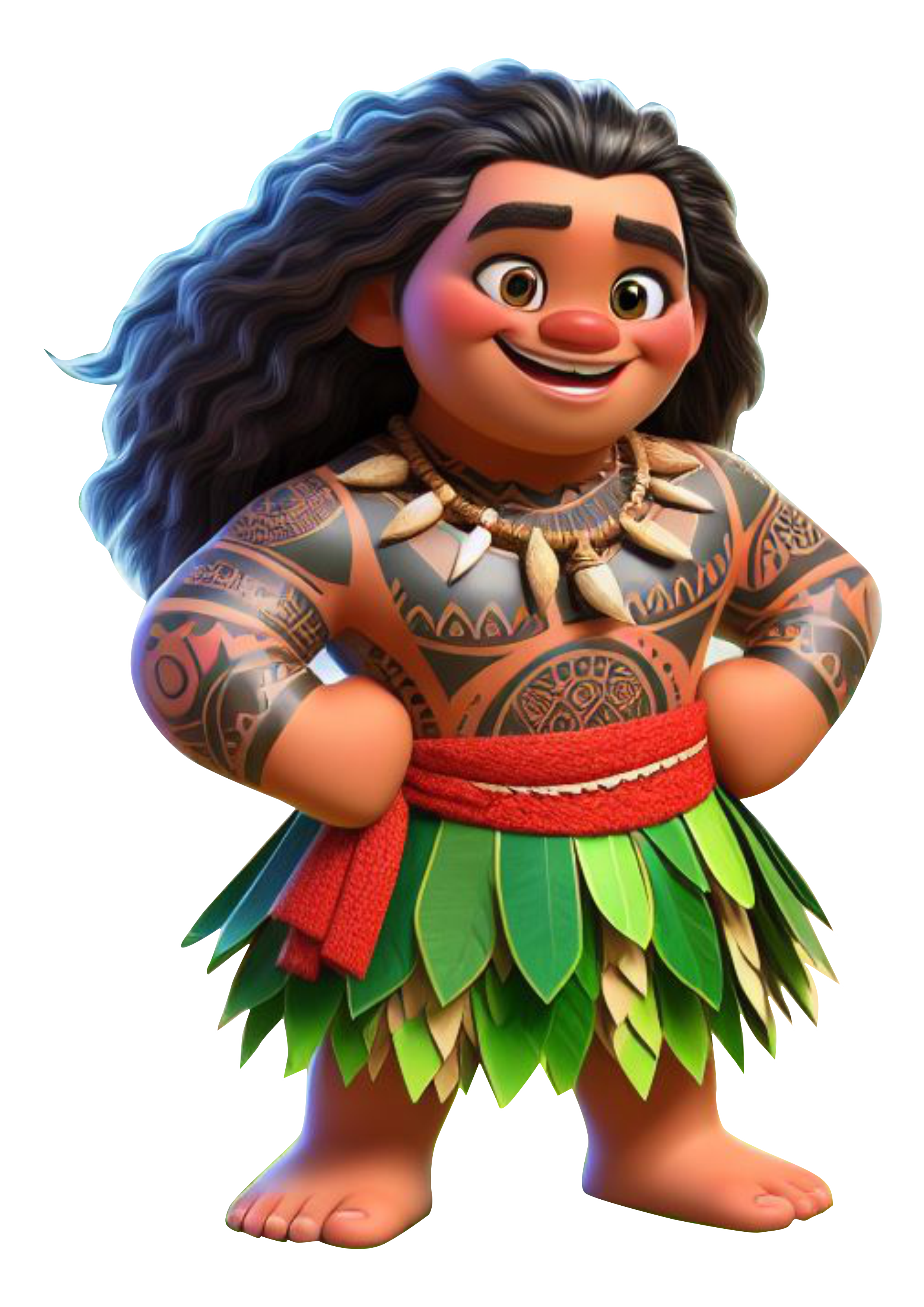 Maui personagem Disney Moana desenho infantil fundo transparente ilustração filme png