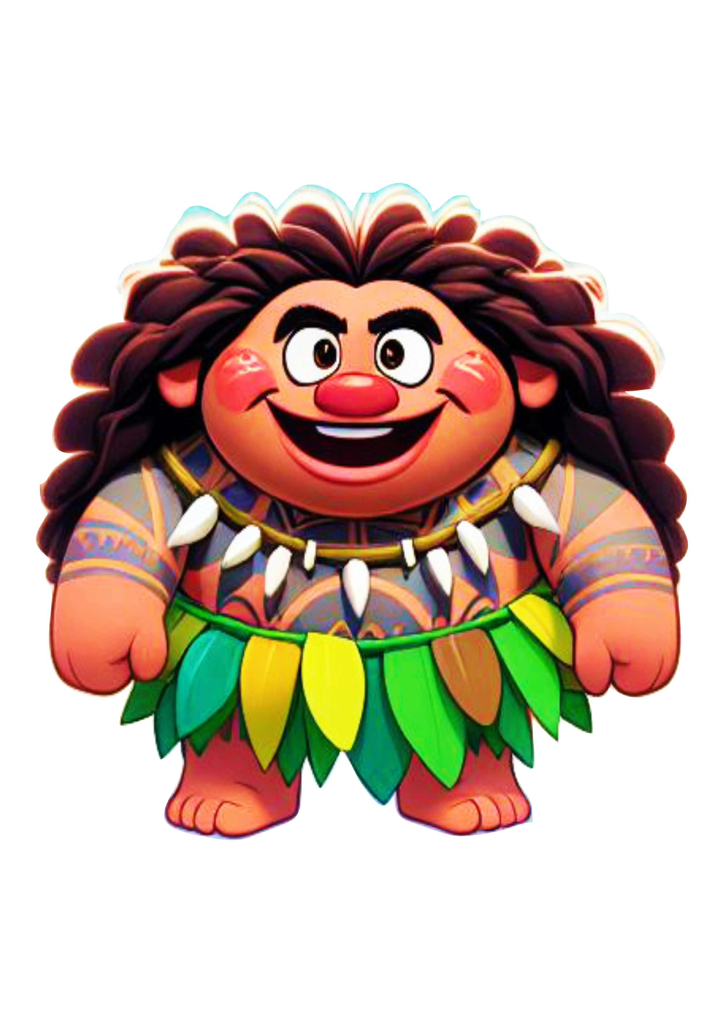 Maui personagem Disney Moana desenho infantil fundo transparente ilustração filme para crianças chibi png