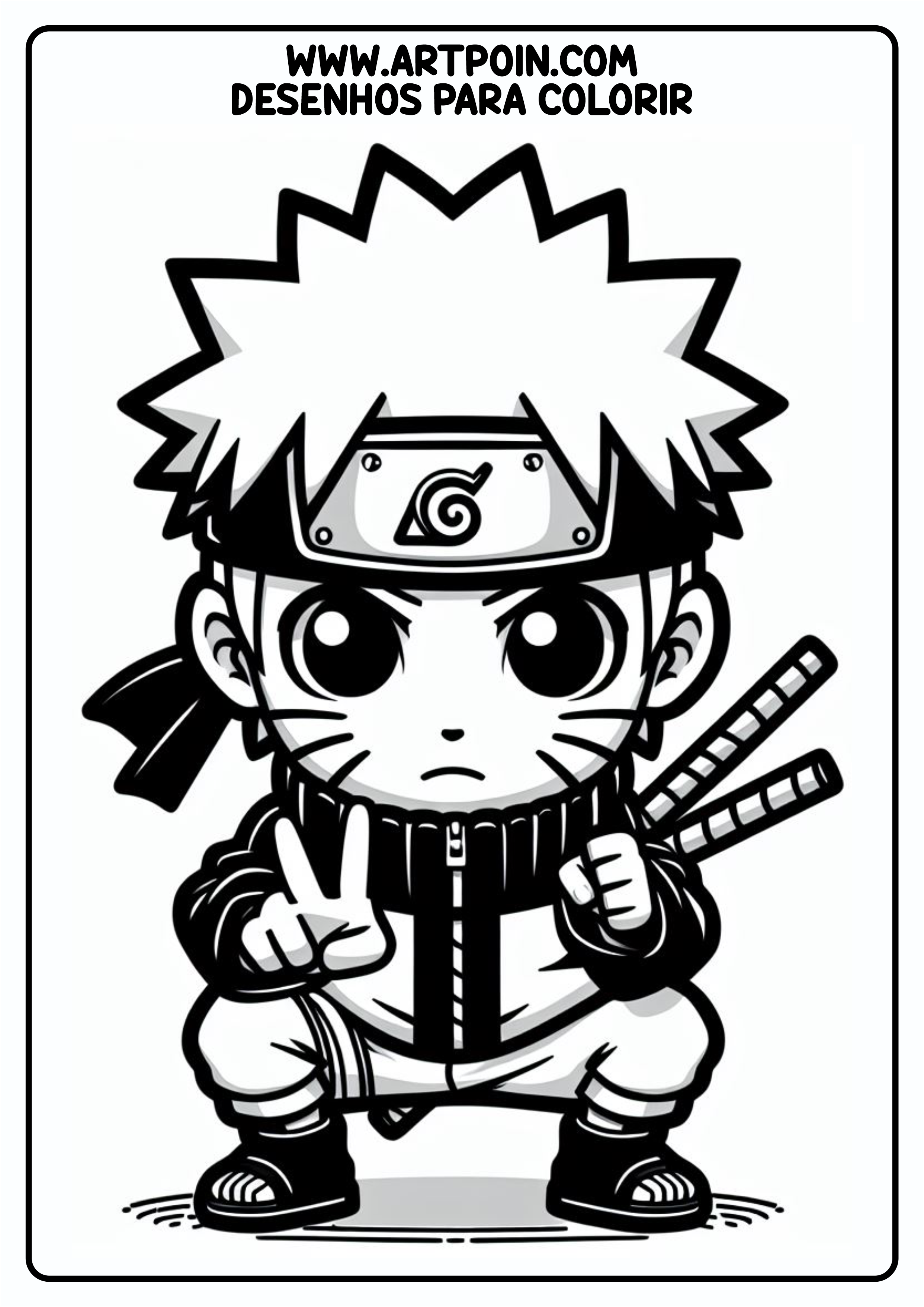Desenho para colorir Naruto png