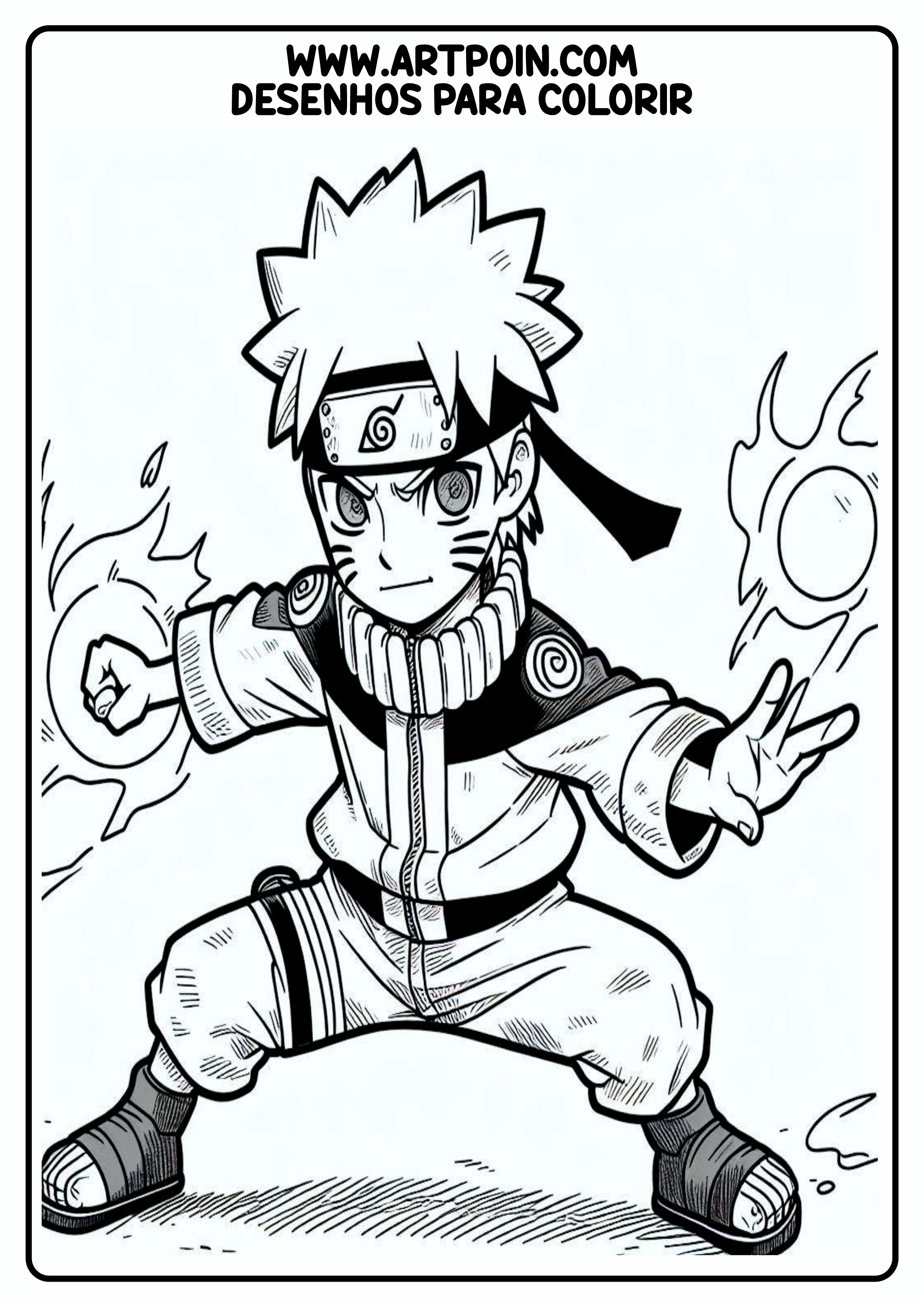 Desenho para colorir Naruto clássico personagem fictício para imprimir ninja infantil artes visuais png