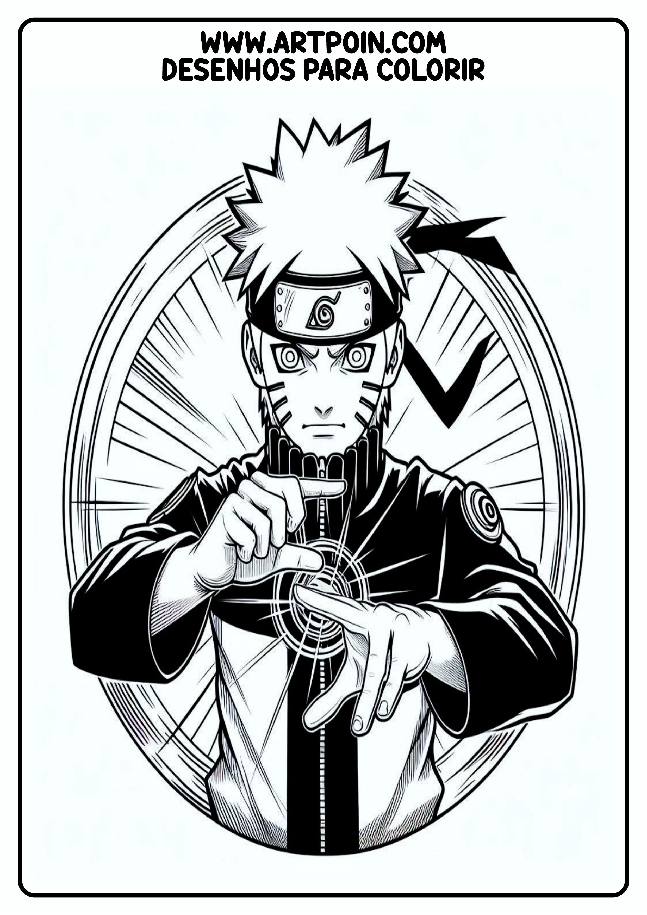 Atividades para crianças Naruto desenho para colorir pronto para imprimir drawing art papelaria personagens anime japonês png