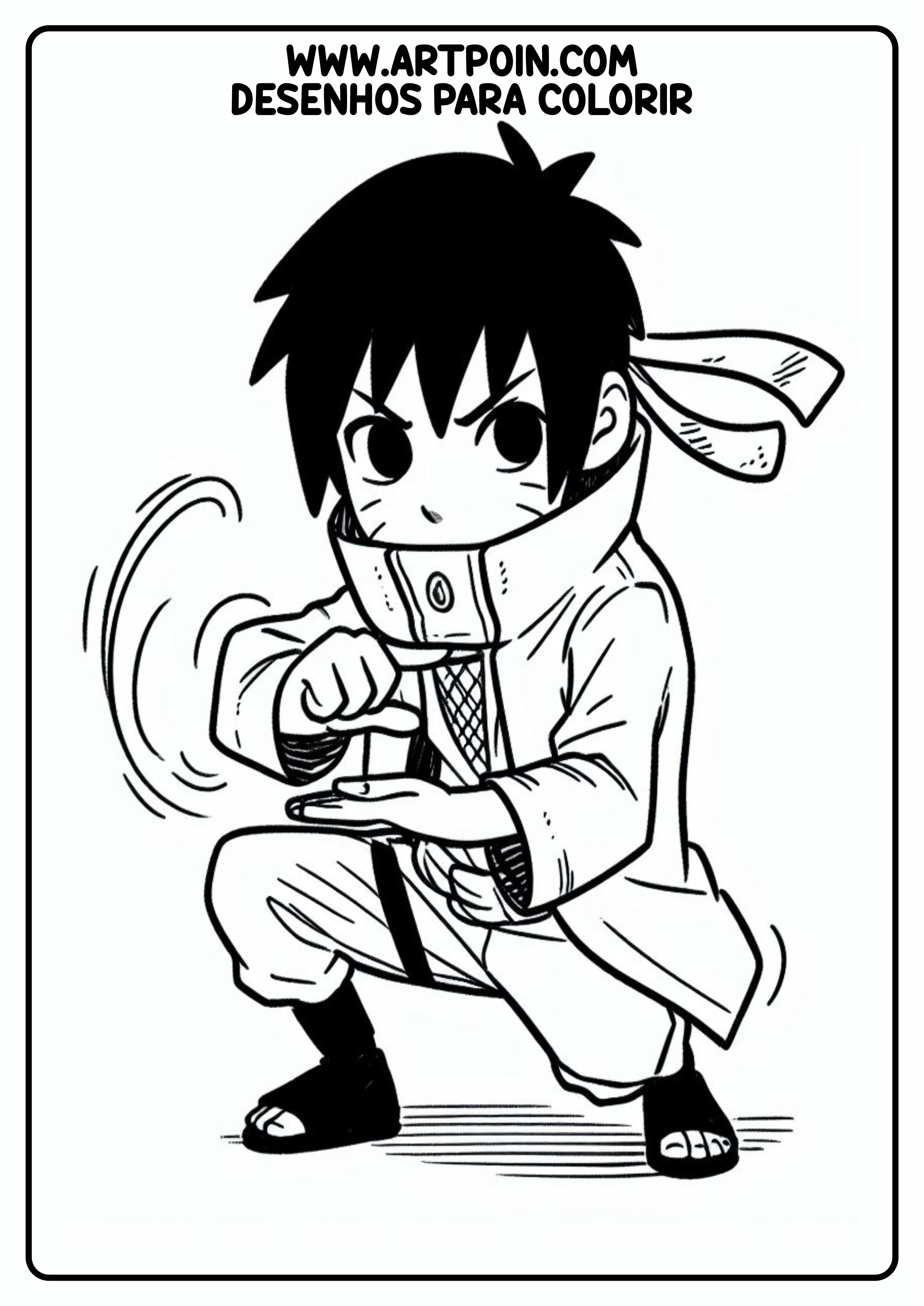 Personagem para colorir Naruto ninja artes gráficas papelaria para imprimir konoha anime japonês png