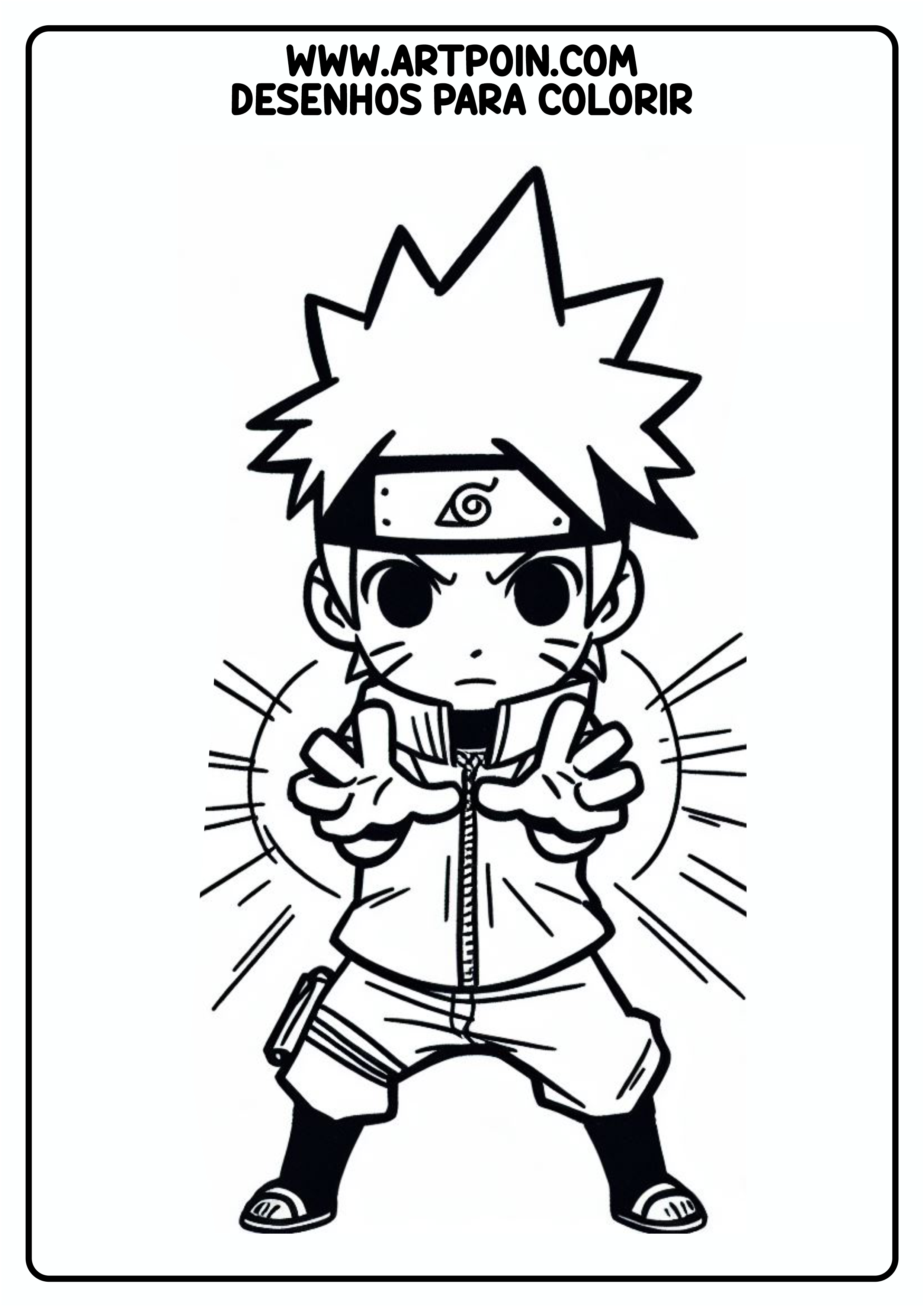 Personagem para colorir Naruto ninja artes gráficas png