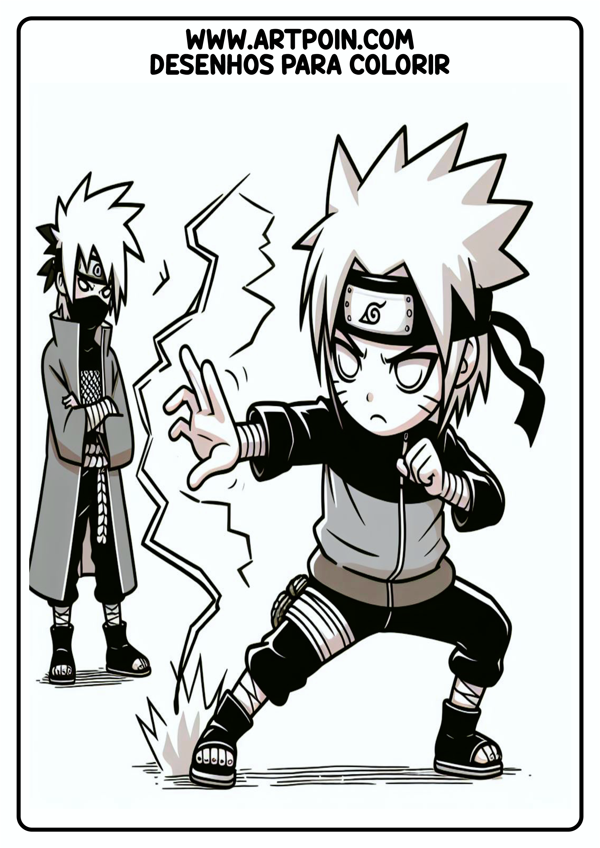 Personagem para colorir Naruto ninja artes gráficas papelaria png