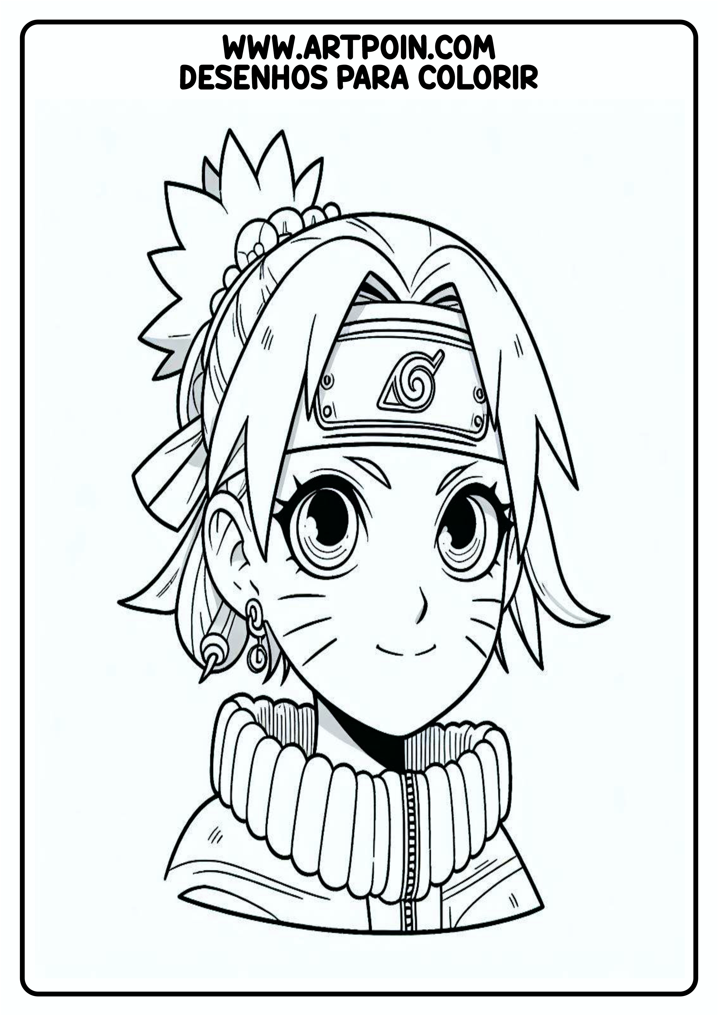 Personagem para colorir Naruto ninja artes gráficas papelaria para imprimir png