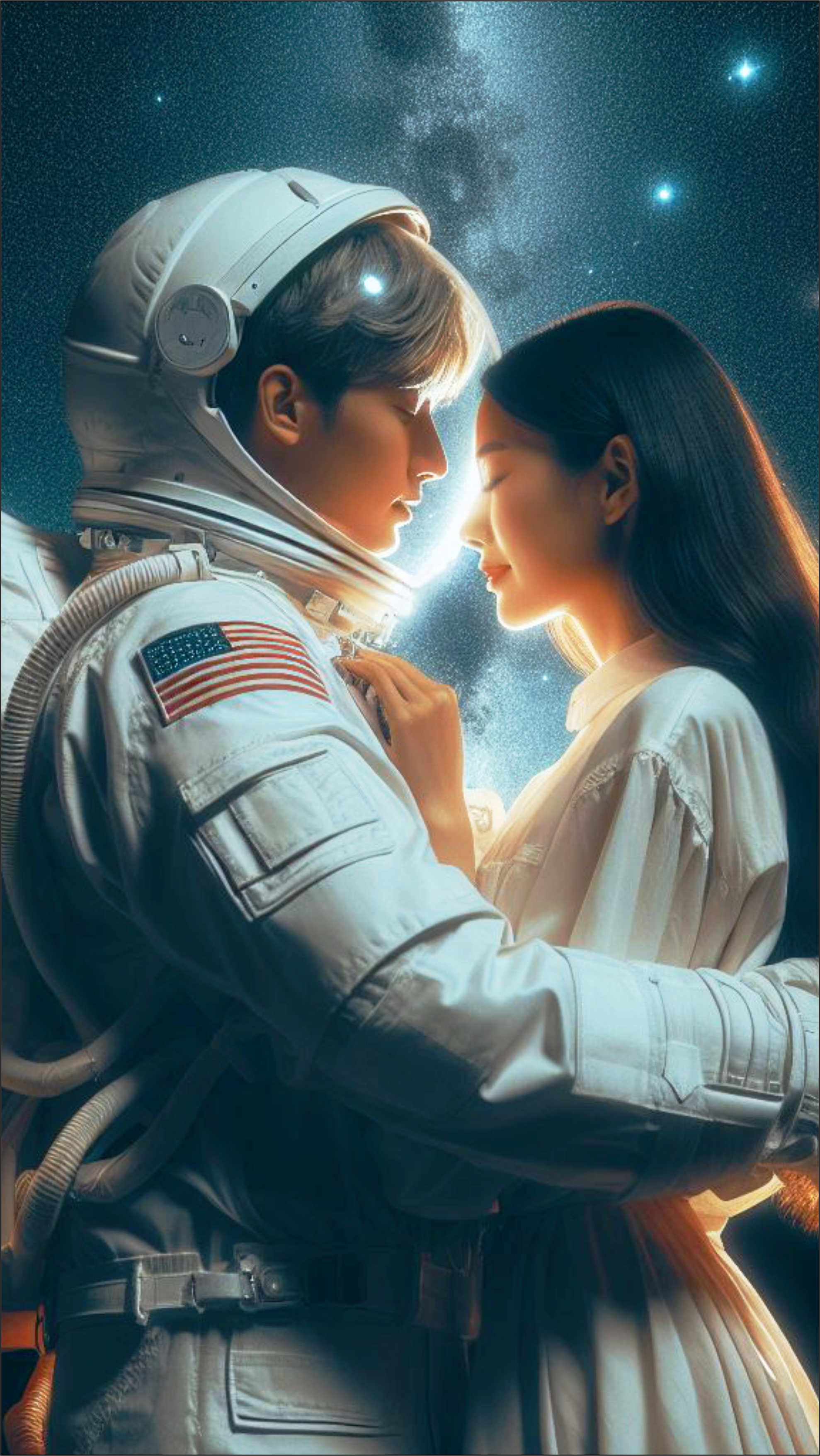 Papel de parede para celular casal de astronautas no universo artes gráficas Dorama png