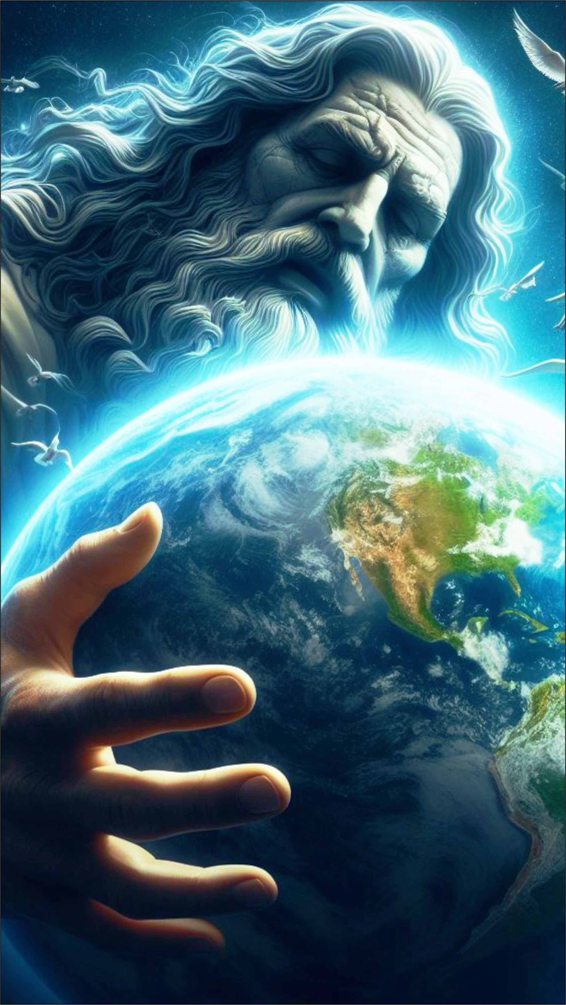 Papel de parede para celular religioso planeta terra Deus todo poderoso mãos azul png