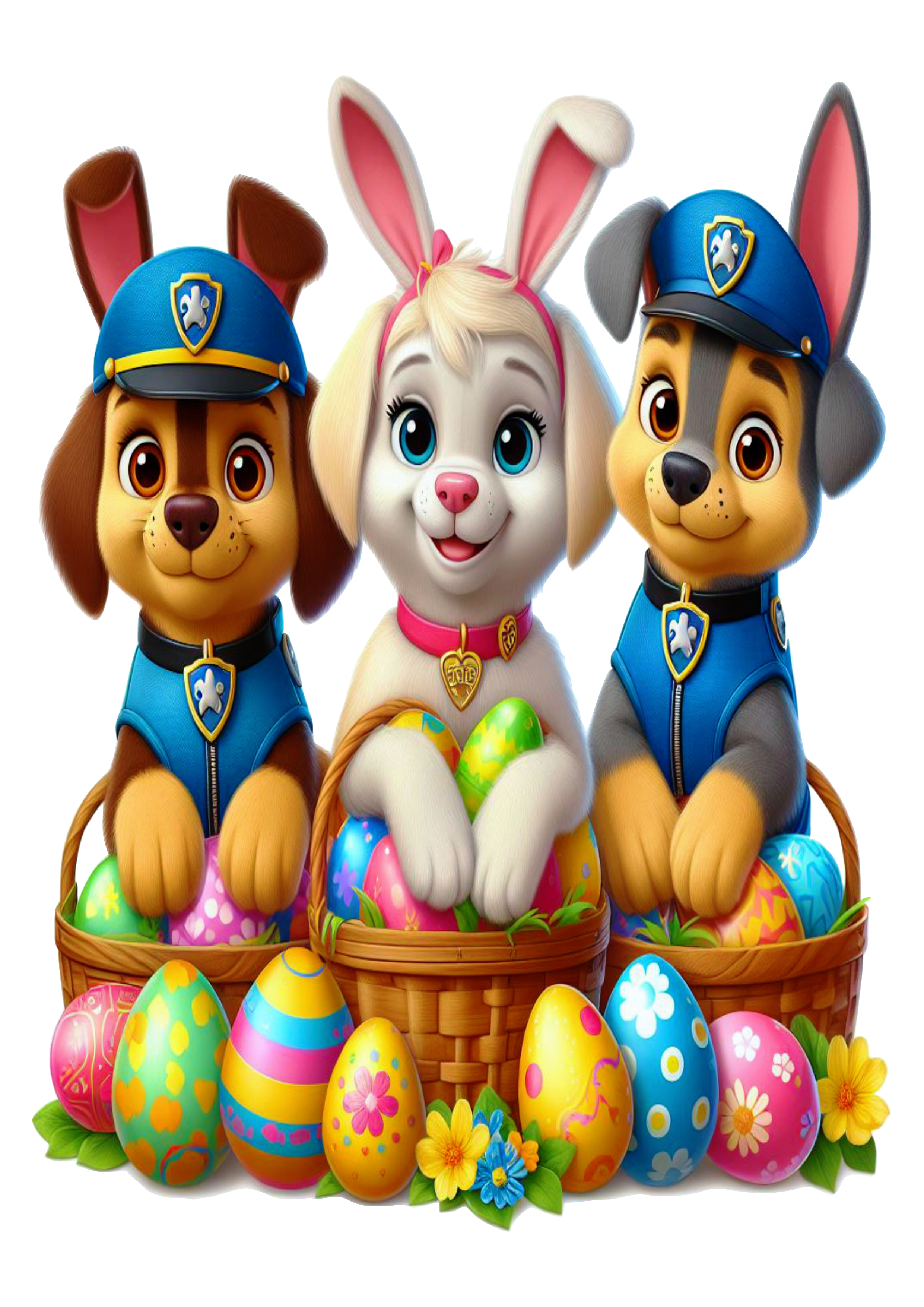 Feliz páscoa patrulha canina happy easter paw patrol cachorrinho ovos de chocolate png