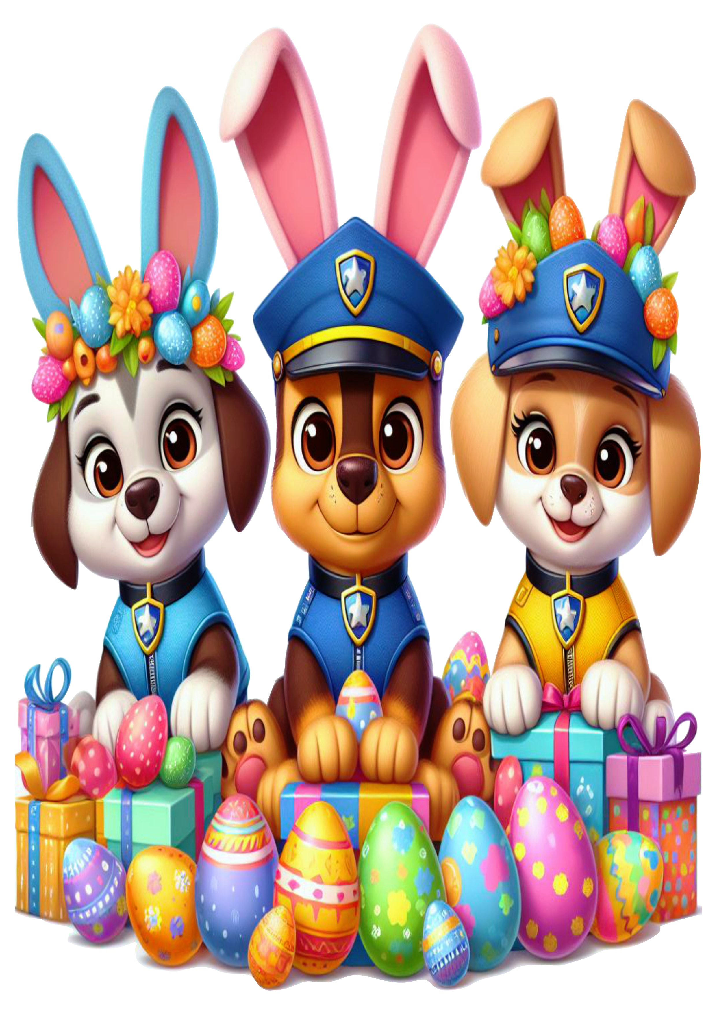 Feliz páscoa patrulha canina happy easter paw patrol cachorrinho ovos de chocolate clipart png