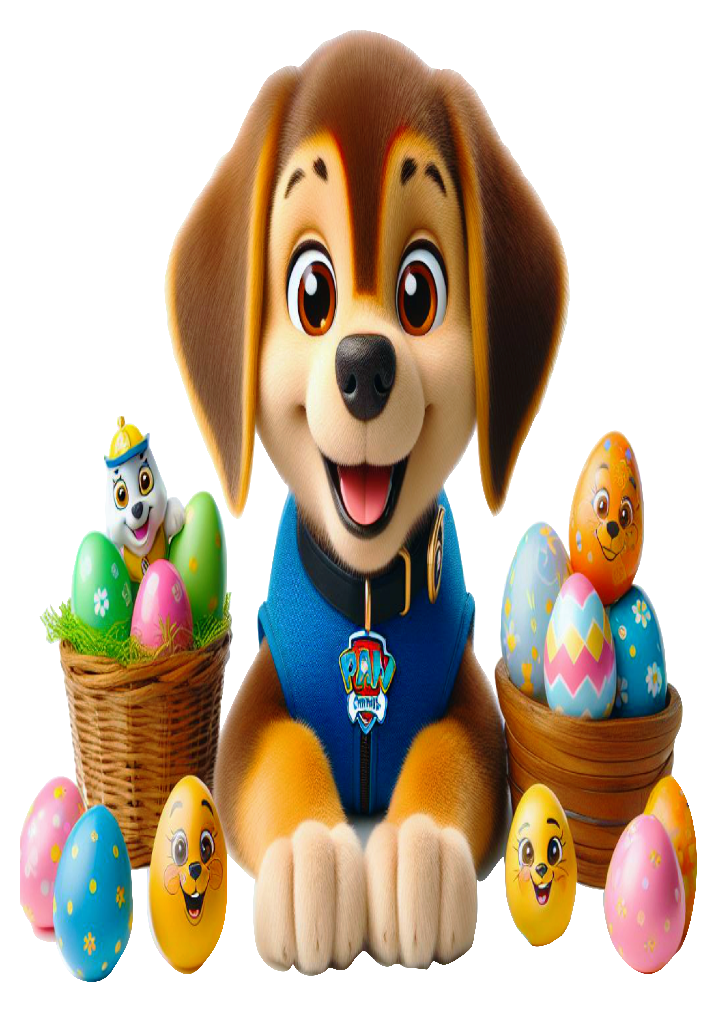 Feliz páscoa patrulha canina happy easter paw patrol cachorrinho ovos de chocolate artes gráficas png
