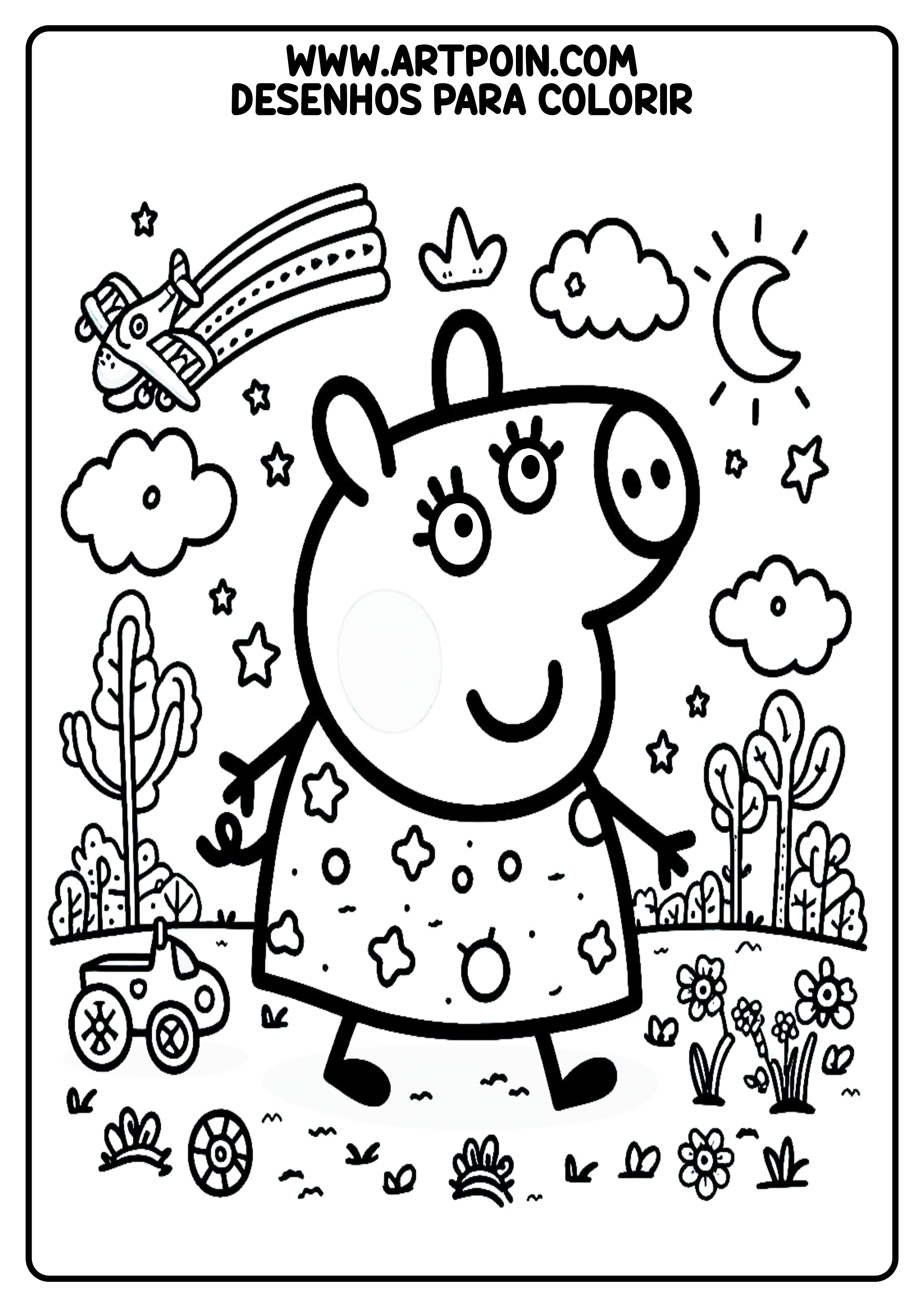 Peppa pig desenho para colorir infantil png