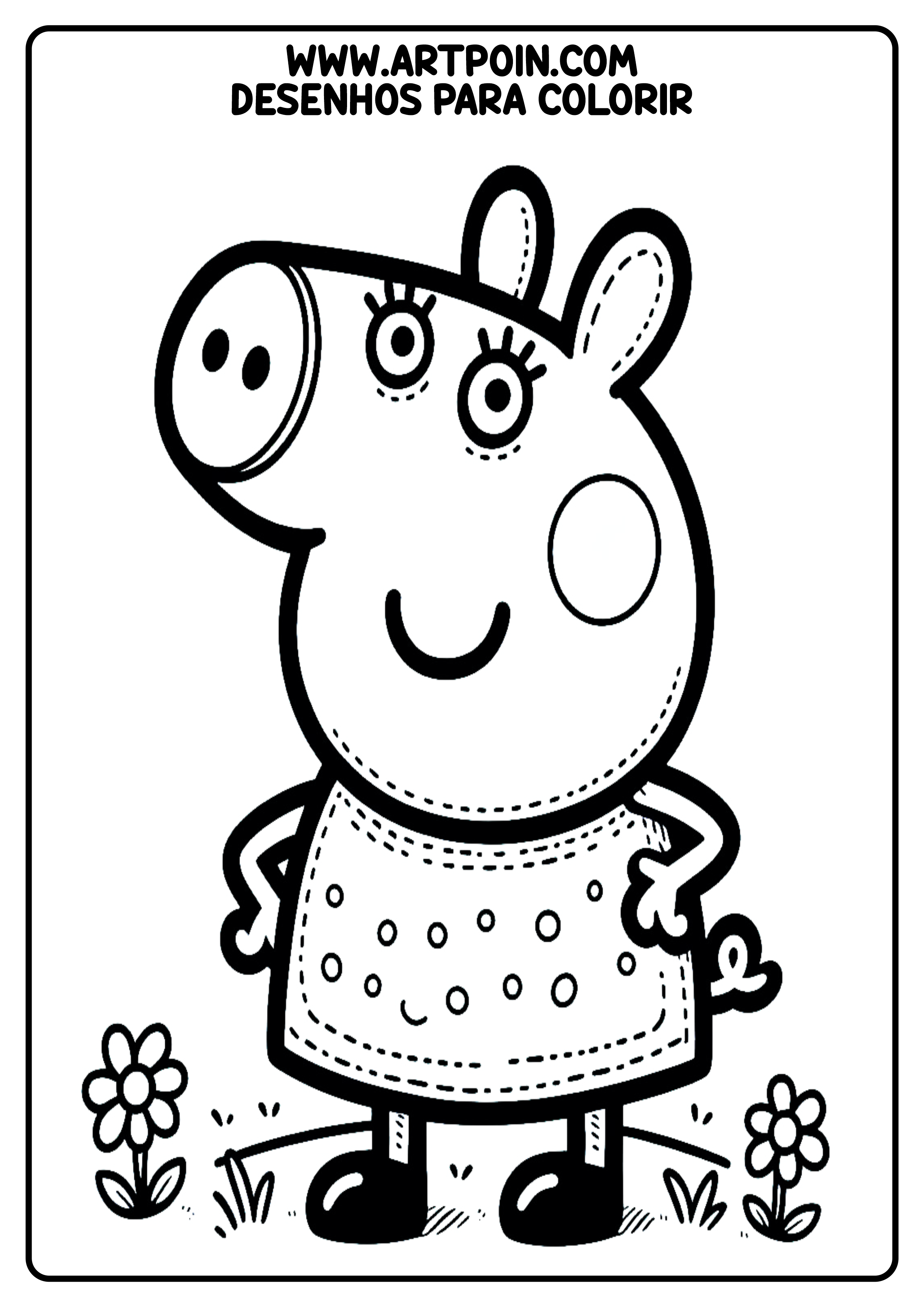 Desenho para colorir Peppa Pig infantil kids atividade png