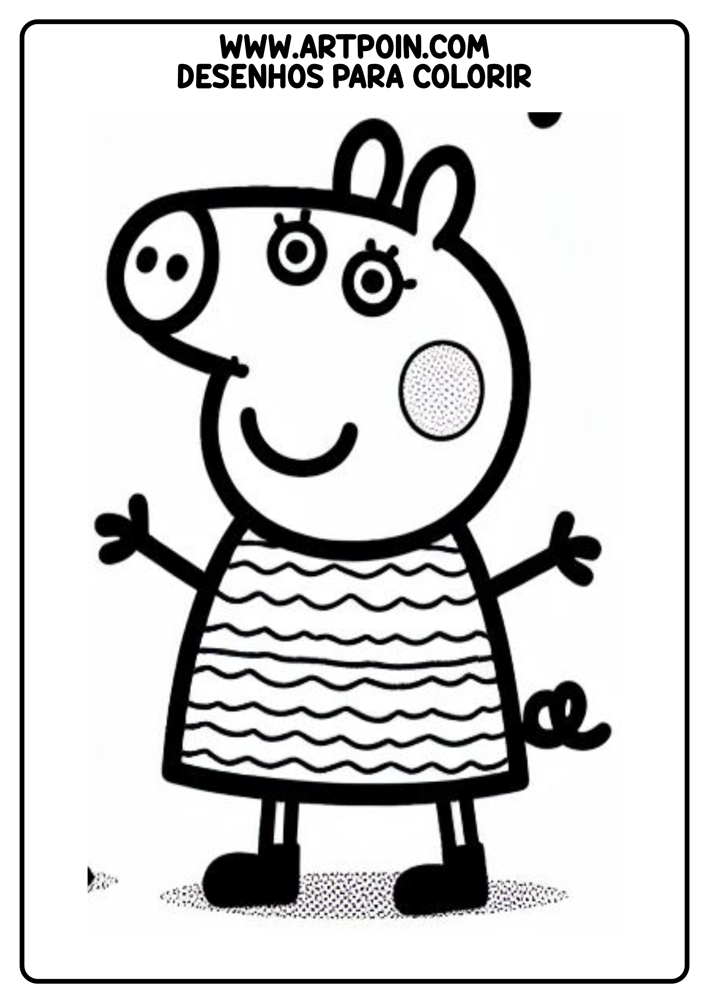 Peppa pig desenho para colorir para crianças png